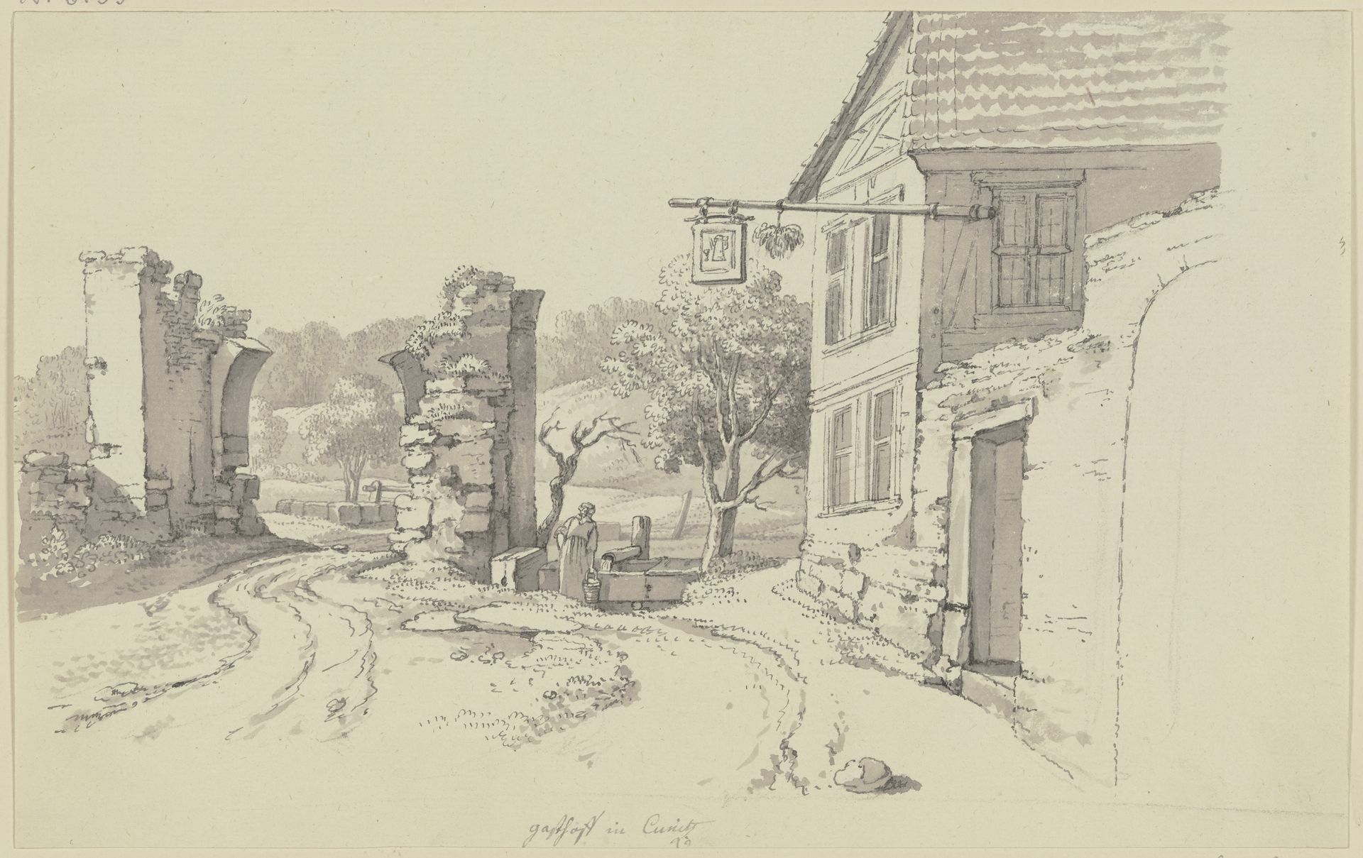 Wirtshaus in Kunitz bei Jena by Georg Melchior Kraus