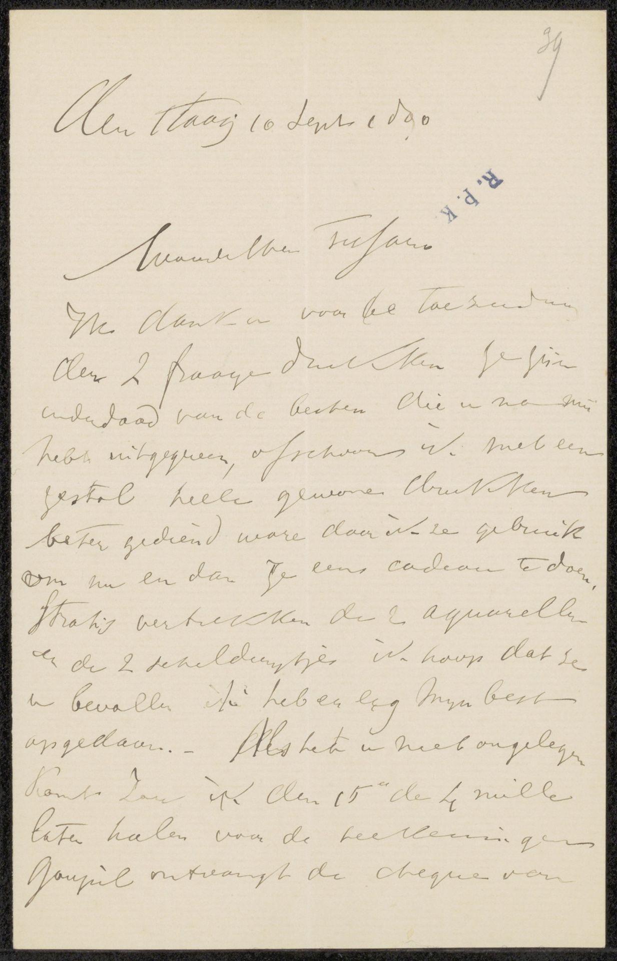 Brief aan Filippo Tessaro by Jozef Israëls