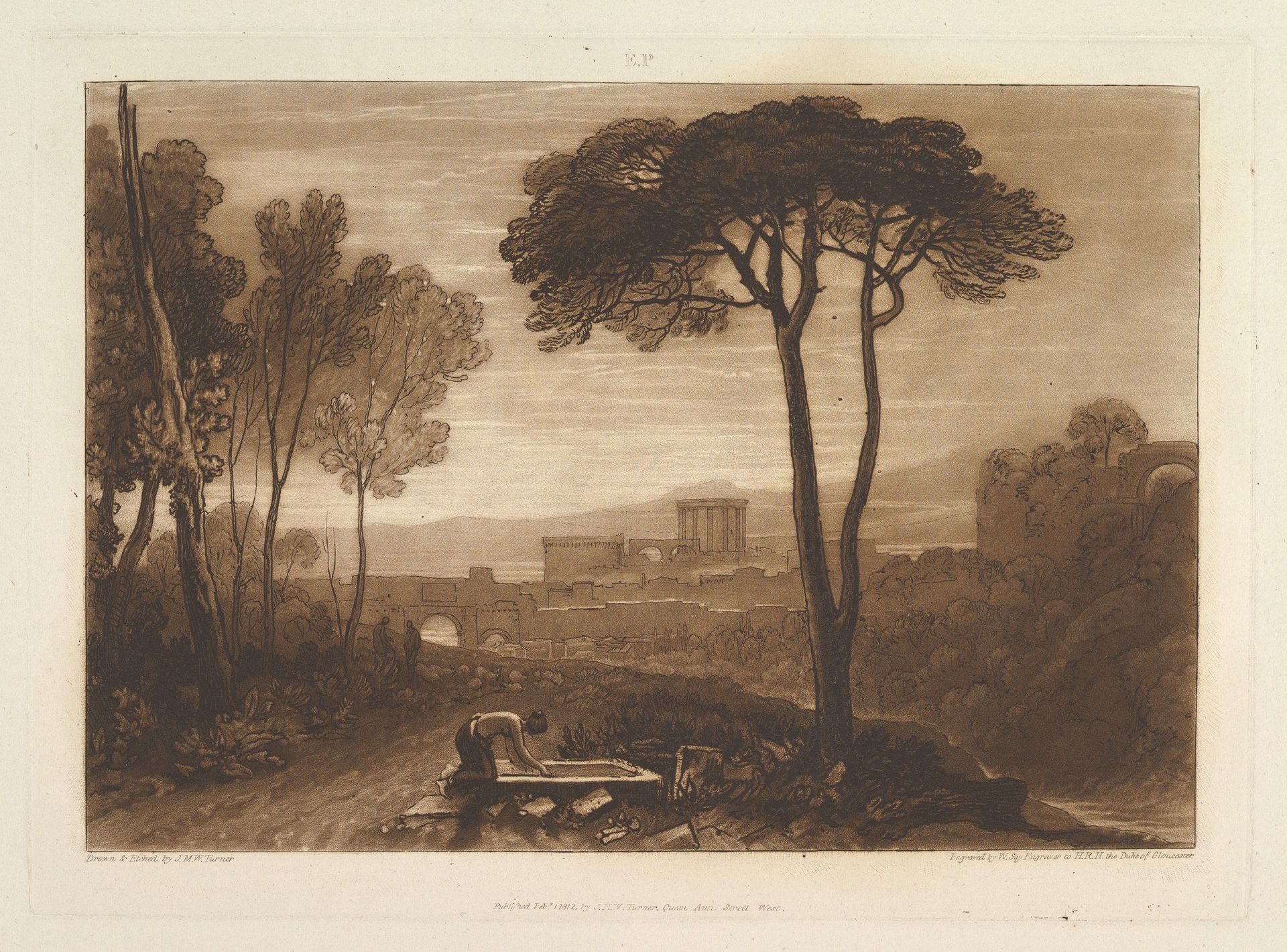 Scene in the Campagna (Liber Studiorum, part VIII, plate 38) by Joseph Mallord William Turner