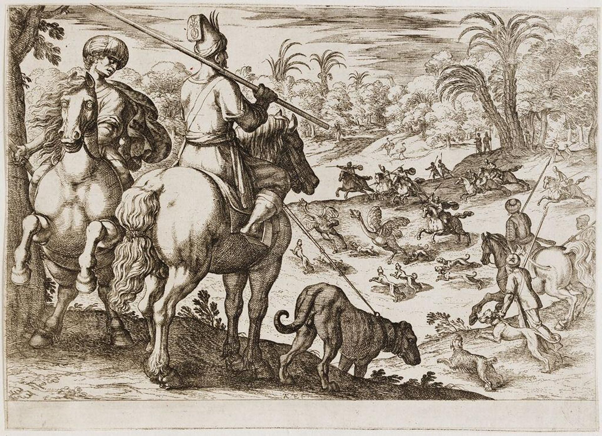 Ostrich Hunt by Antonio Tempesta