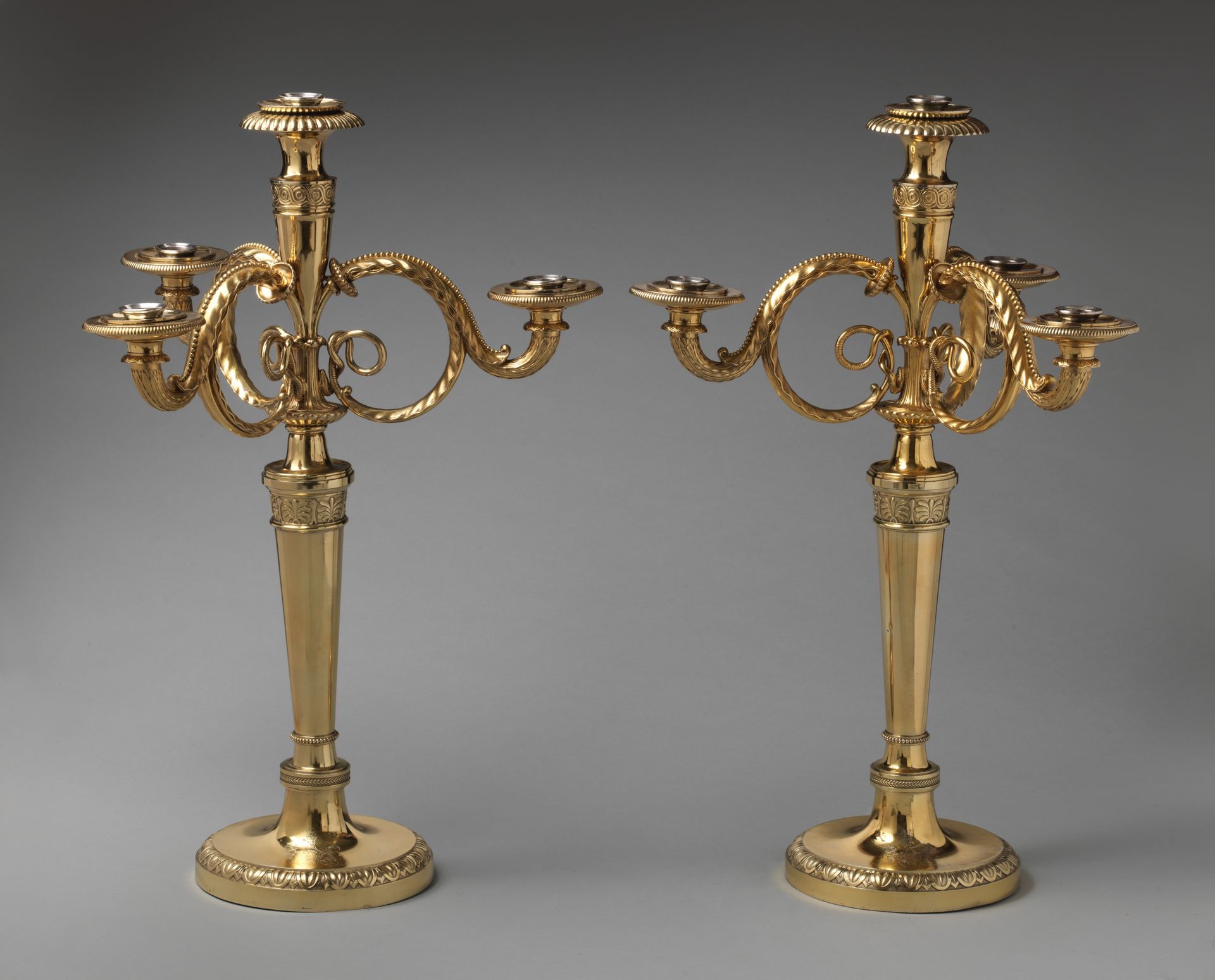 Pair of candelabra bearing the arms of the Duke of York (1763–1827) by Henri Auguste