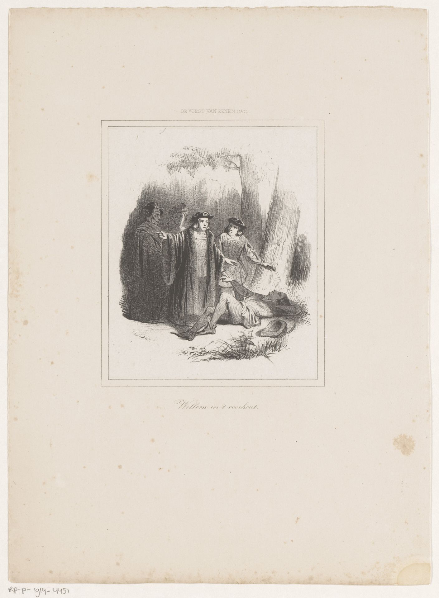 Filips de Goede vindt Willem van Nieuwen in het bos by Herman Frederik Carel ten Kate