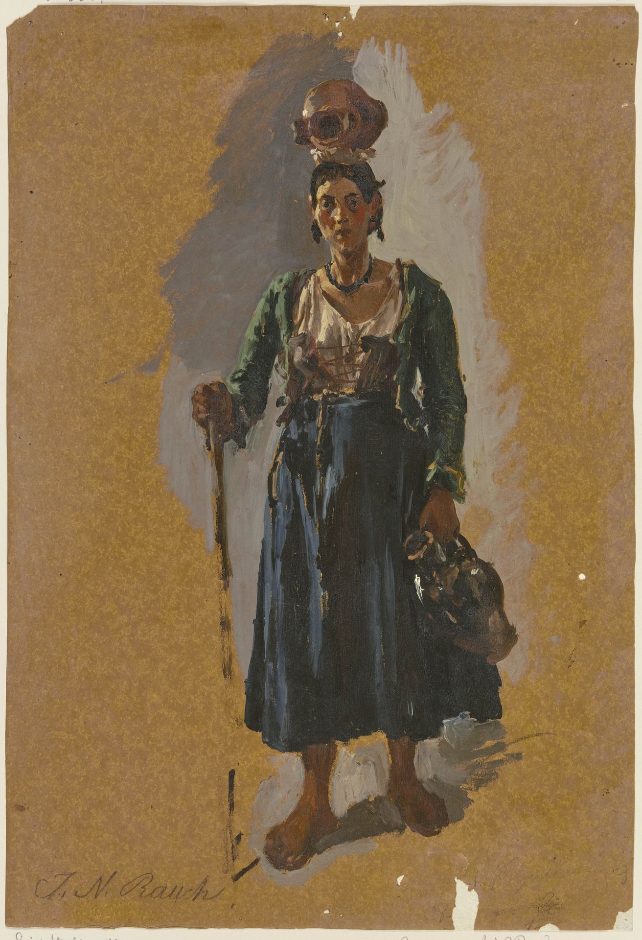 Italienerin, einen Krug auf dem Kopf tragend by Johann Nepomuk Rauch