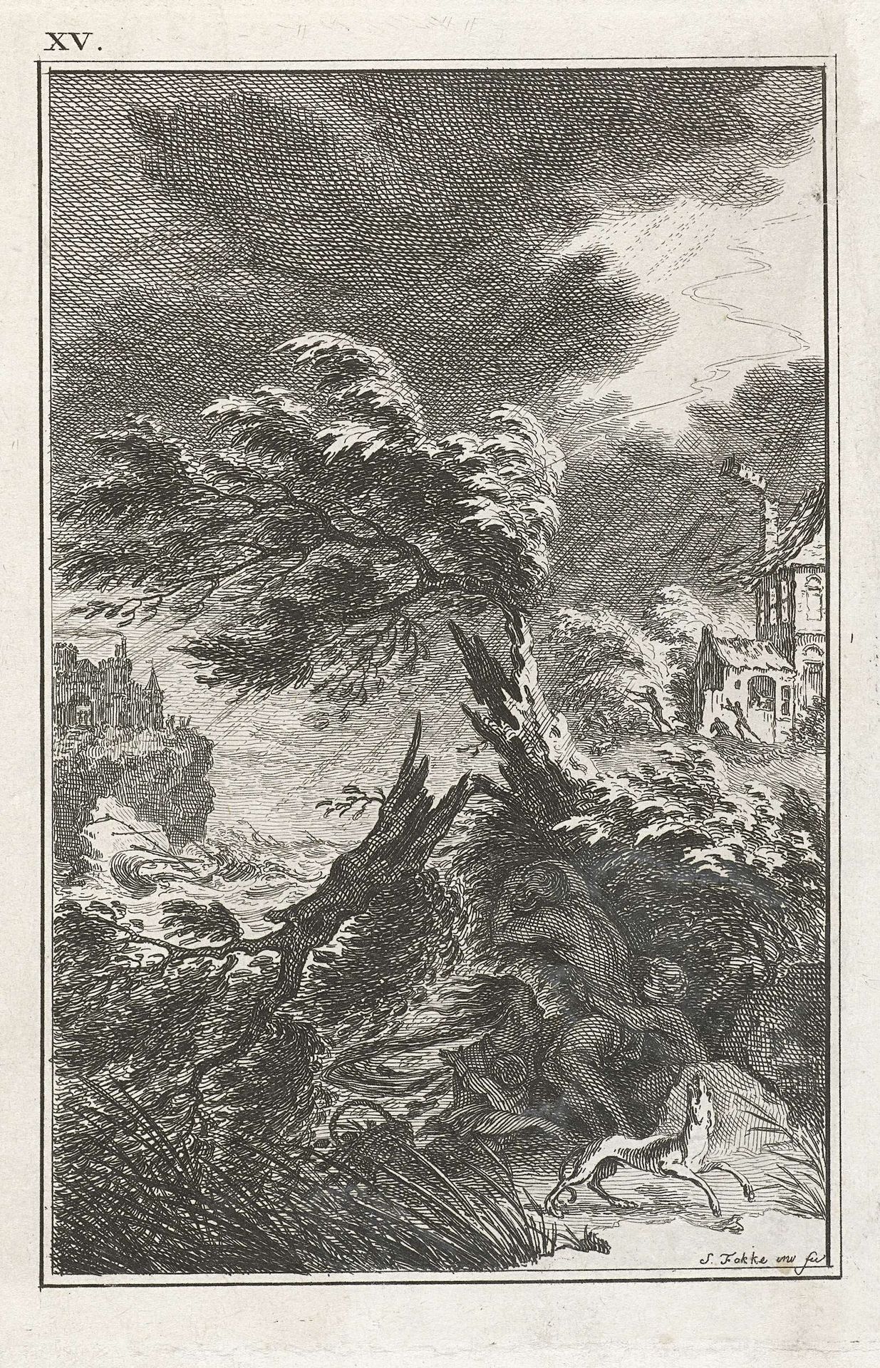 Figuren in een storm by Simon Fokke
