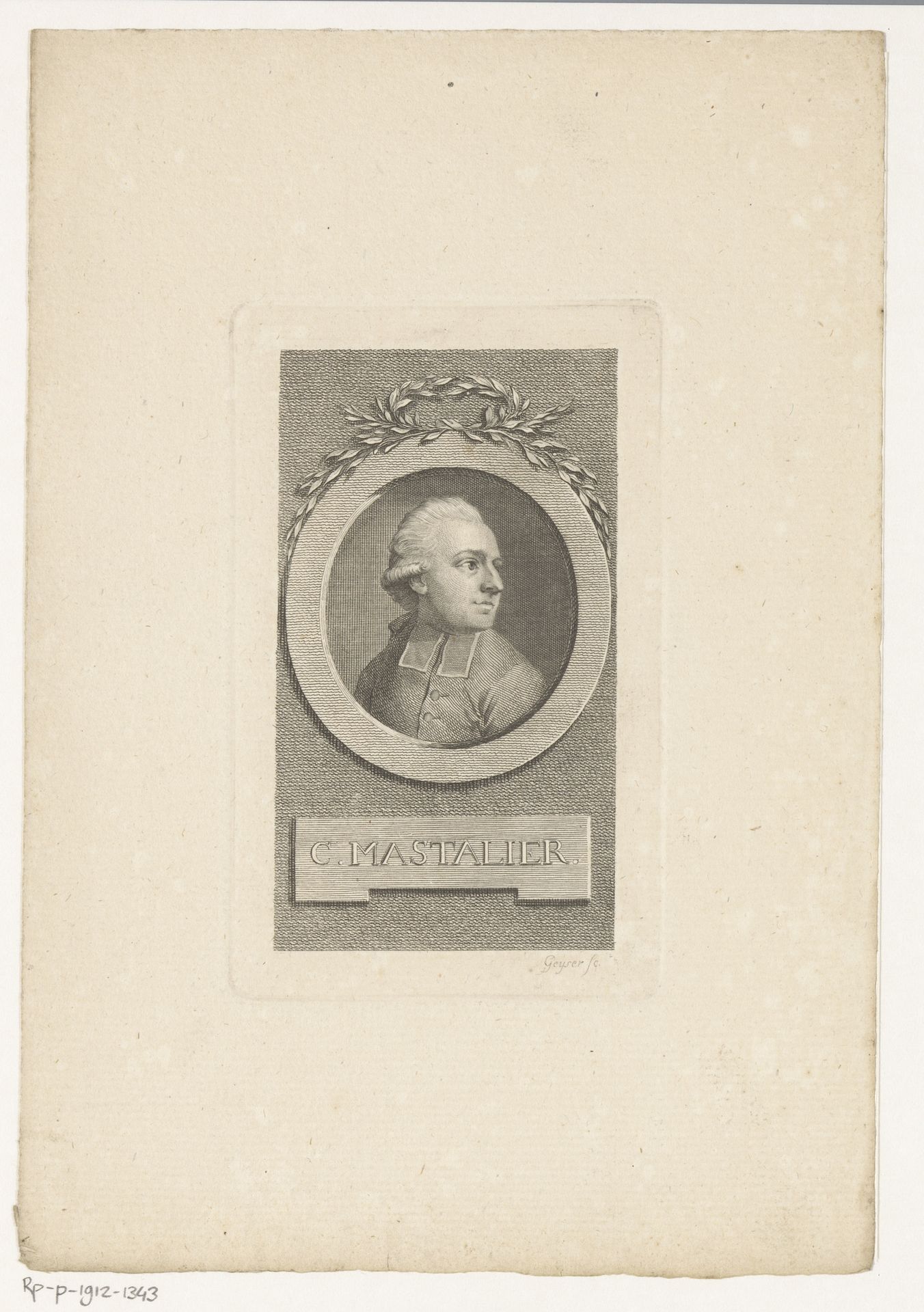 Portret van Karl Mastalier by Christian Gottlieb Geyser