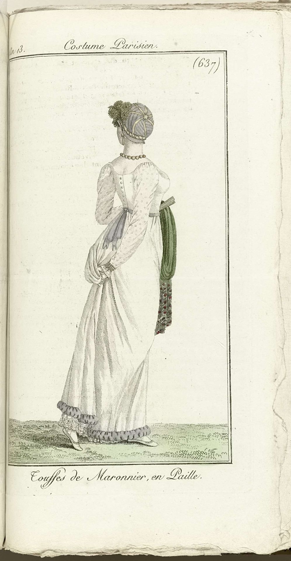 Journal des Dames et des Modes, Costume Parisien, 1805, An 13 (637) Touffes de Maronnier, en Paille by Horace Vernet