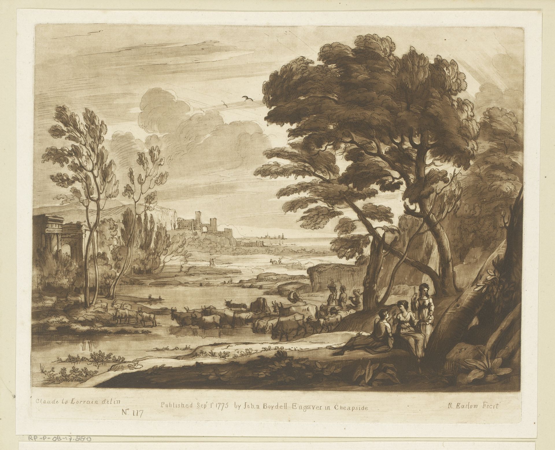 Landschap met Paris en Oenone by Richard Earlom