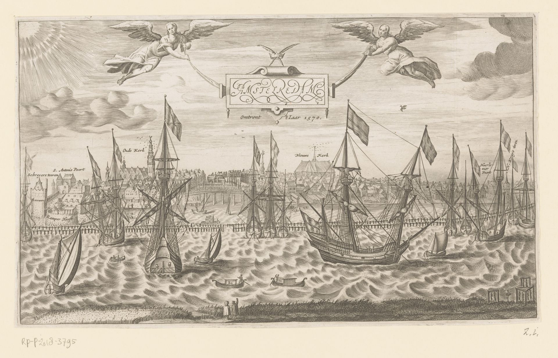 Gezicht op Amsterdam rond 1570, gezien vanaf het galgenveld aan de overkant van het IJ by Cornelis Dircksz. Boissens