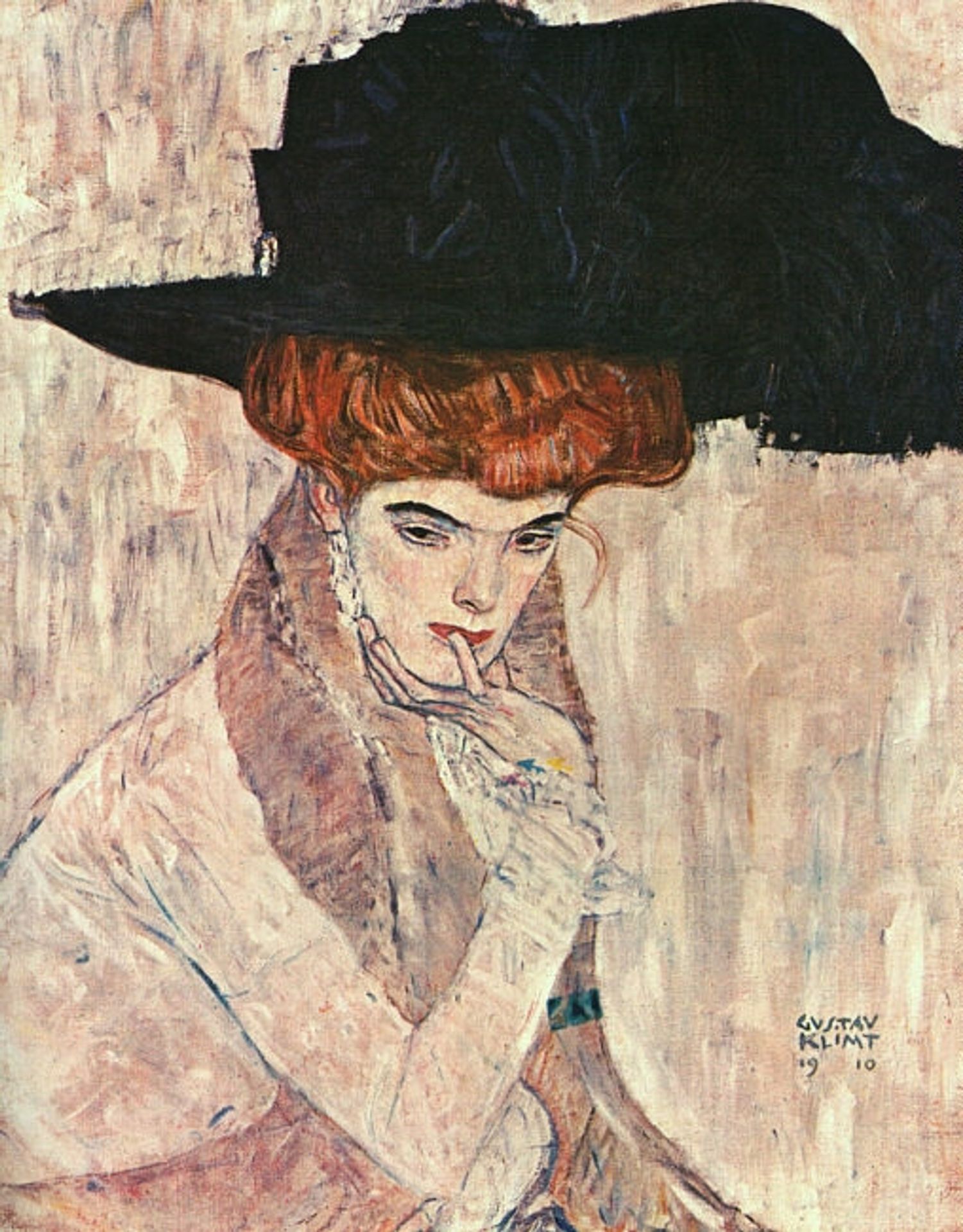The Black Feather Hat by Gustav Klimt