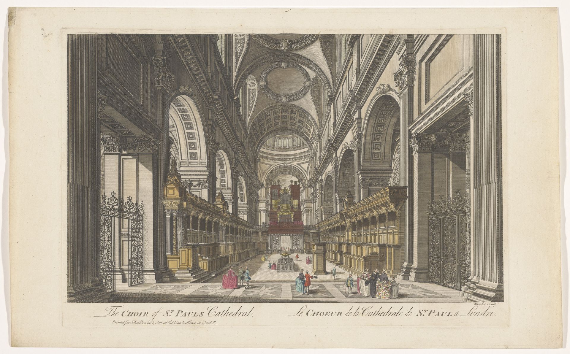 Gezicht op het koor van Saint Paul's Cathedral te Londen by John & Carington Bowles