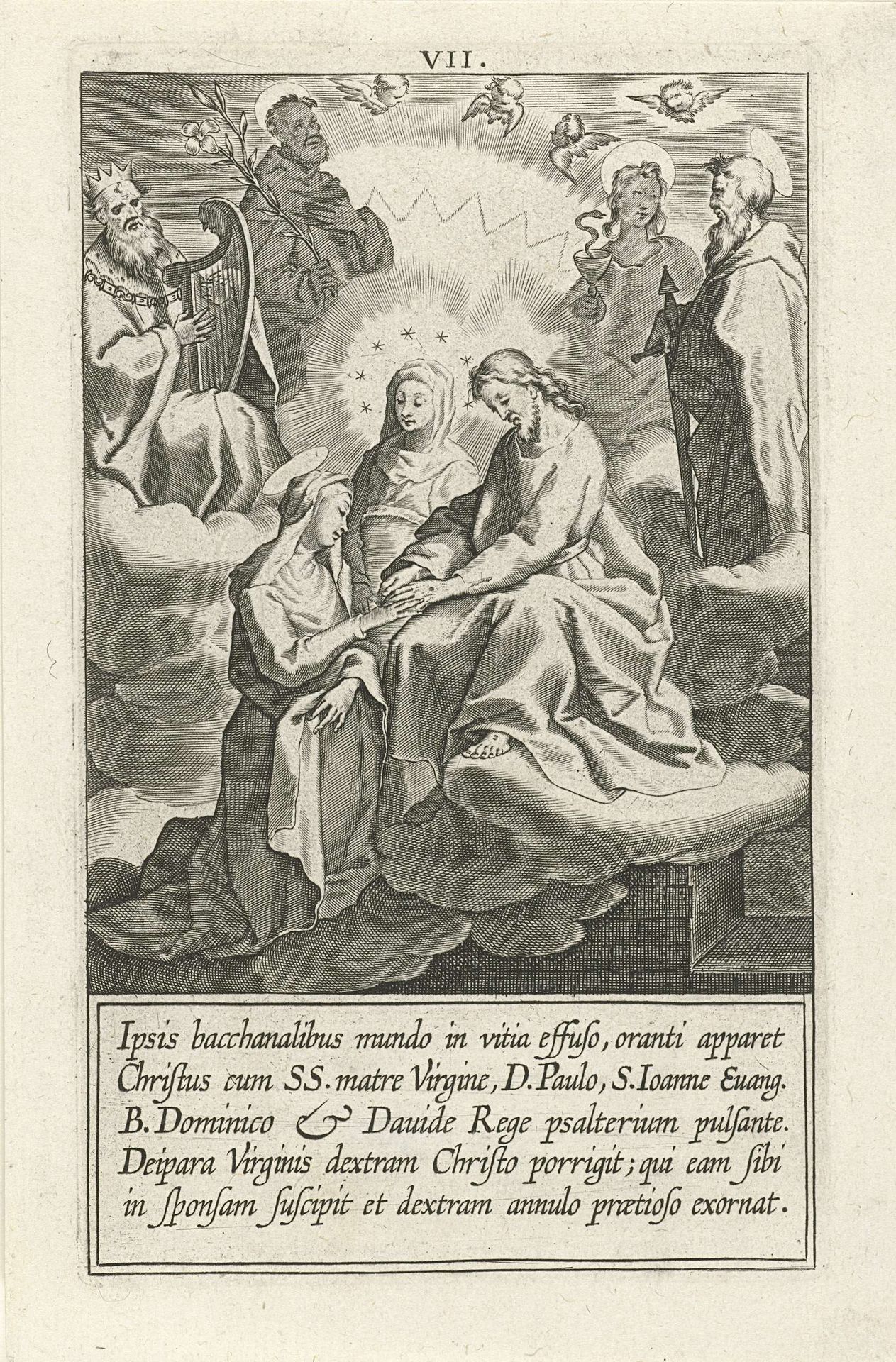 Huwelijk van Catharina van Siena met Christus by Cornelis Galle I