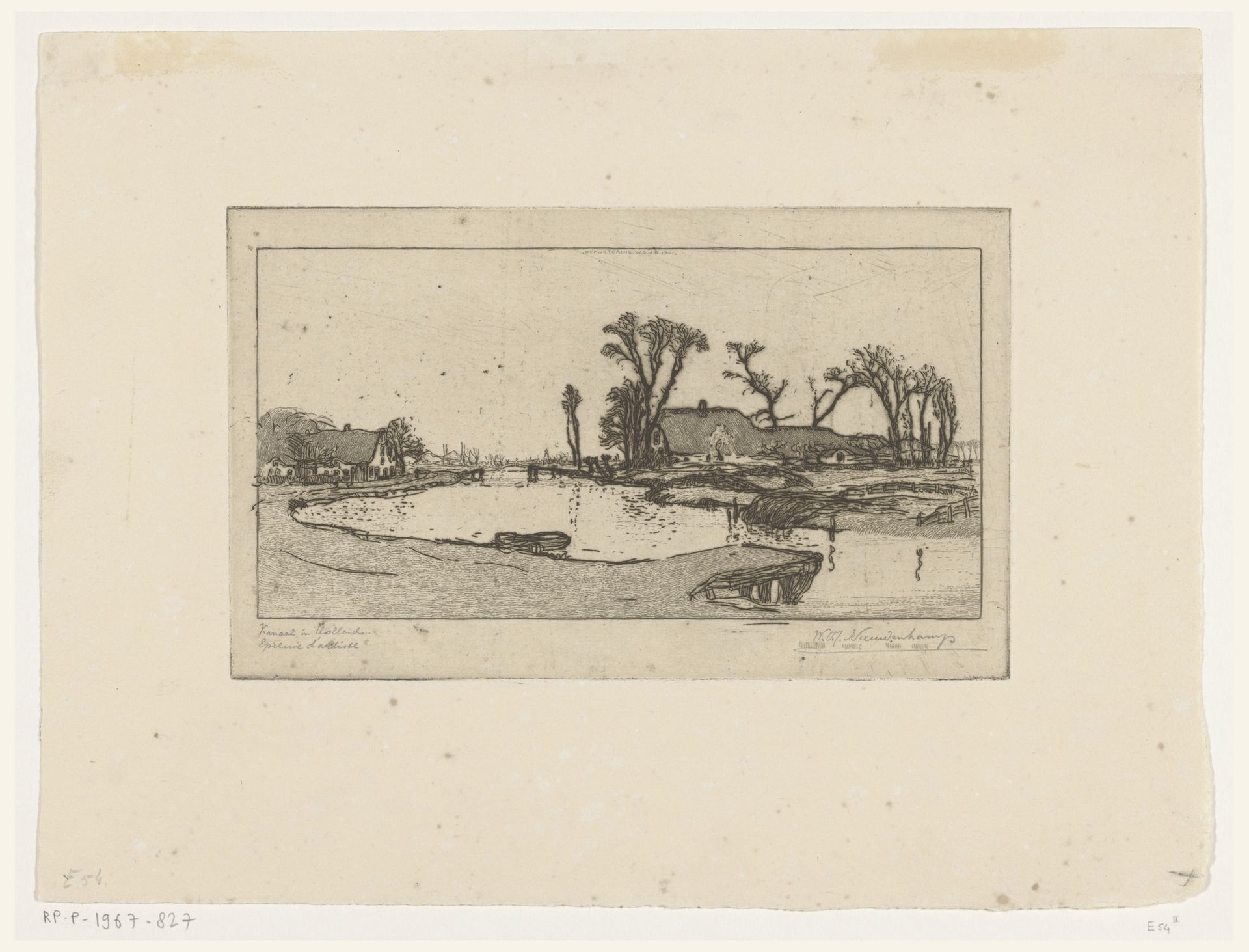 Boerderijen aan de Rijpwetering in Zuid-Holland by Wijnand Otto Jan Nieuwenkamp