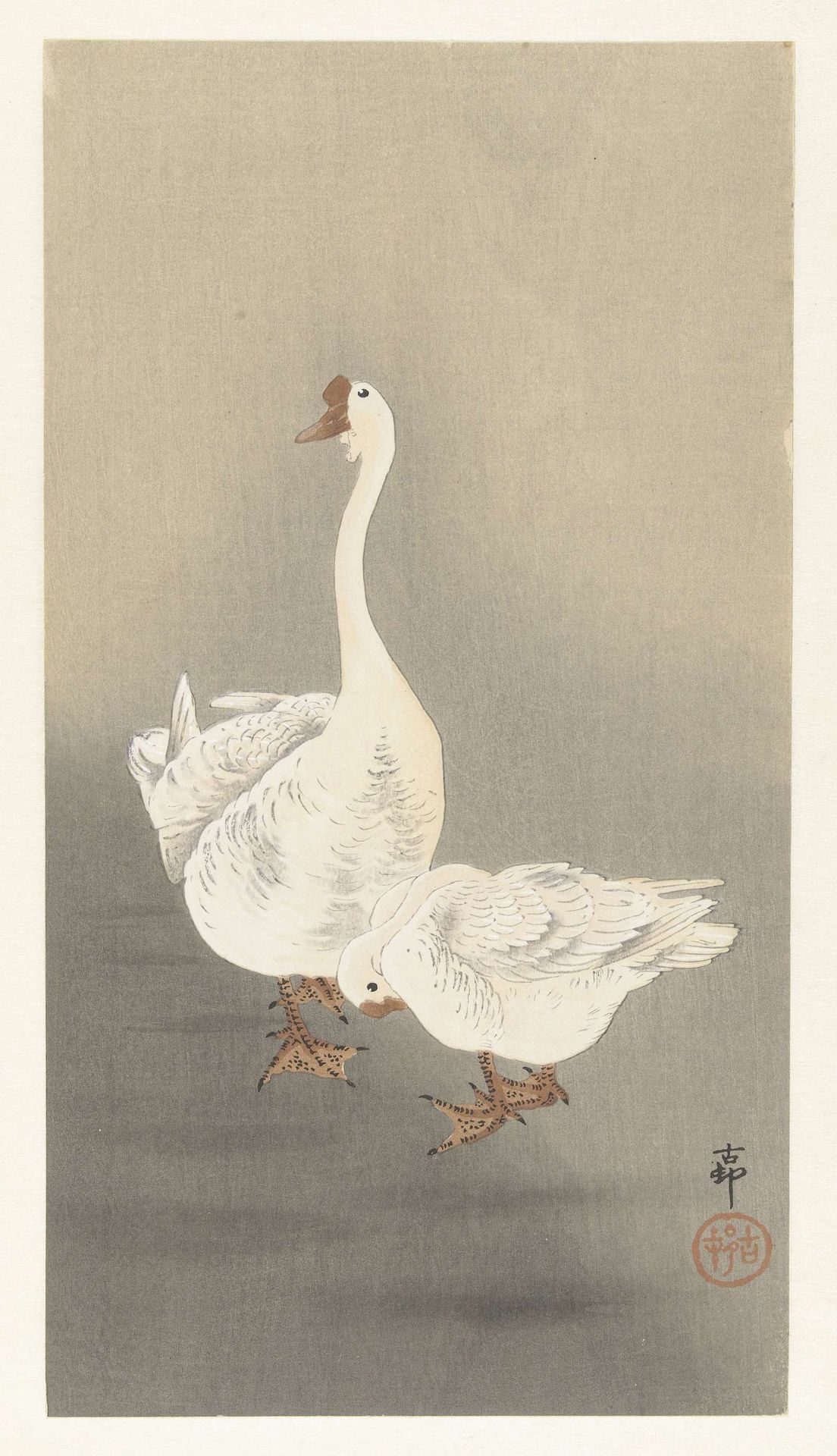 Twee ganzen by Ohara Koson