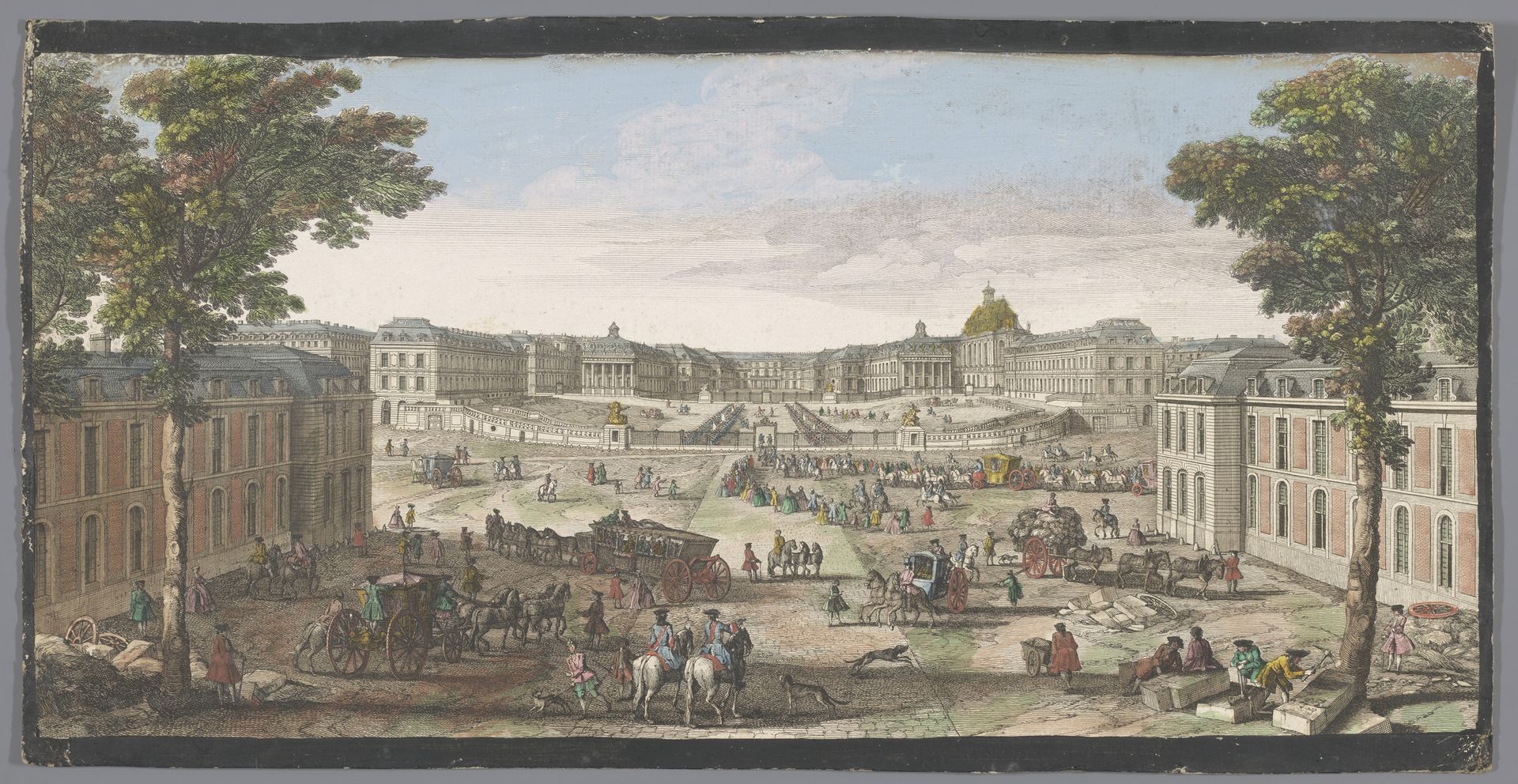 Gezicht op de voorzijde van het Paleis van Versailles by Anonymous