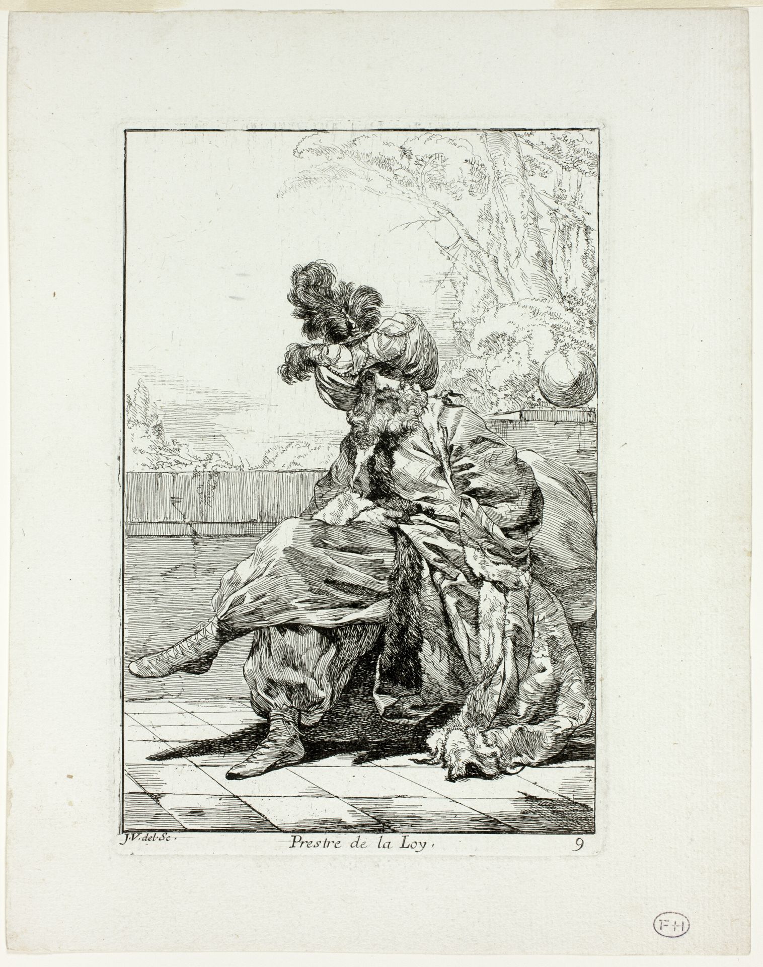 Prestre de la Loy, plate nine from Caravanne du Sultan à la Mecque by Joseph Marie Vien