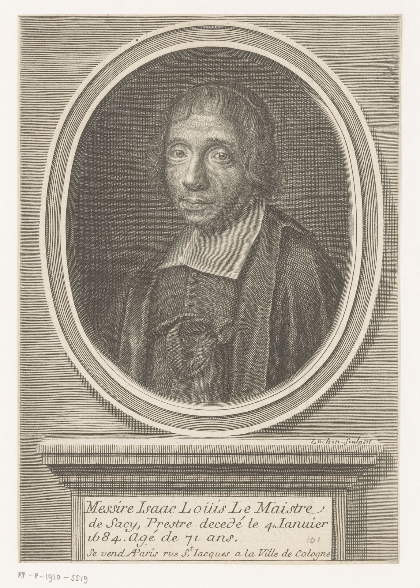 Portret van Louis-Isaac Lemaistre de Sacy by René Lochon