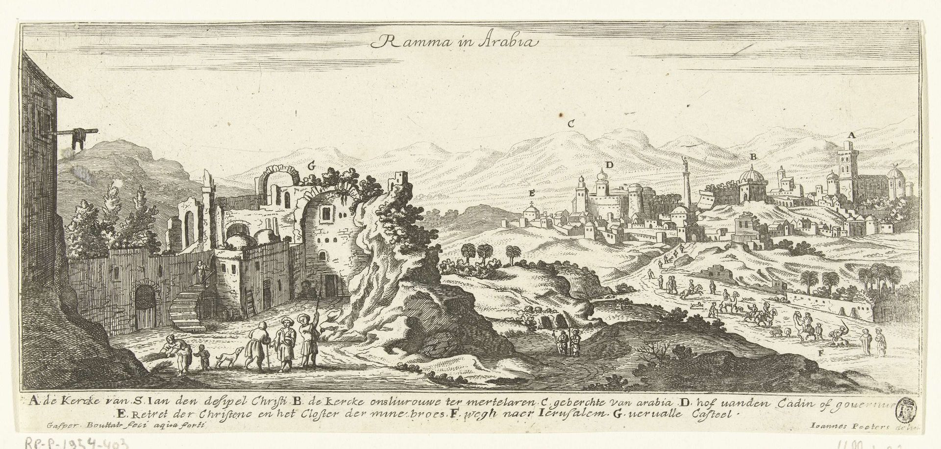 Gezicht op Ramla by Gaspar Bouttats