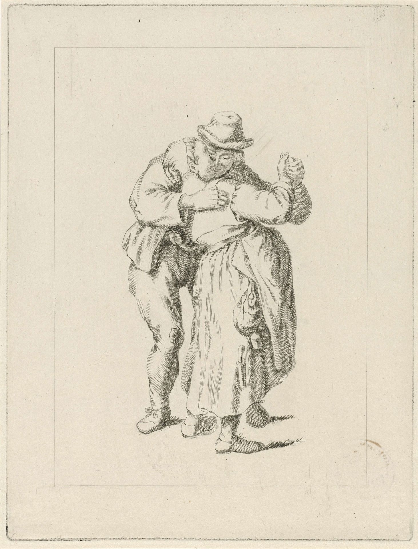 Kussend paar by Pieter de Mare