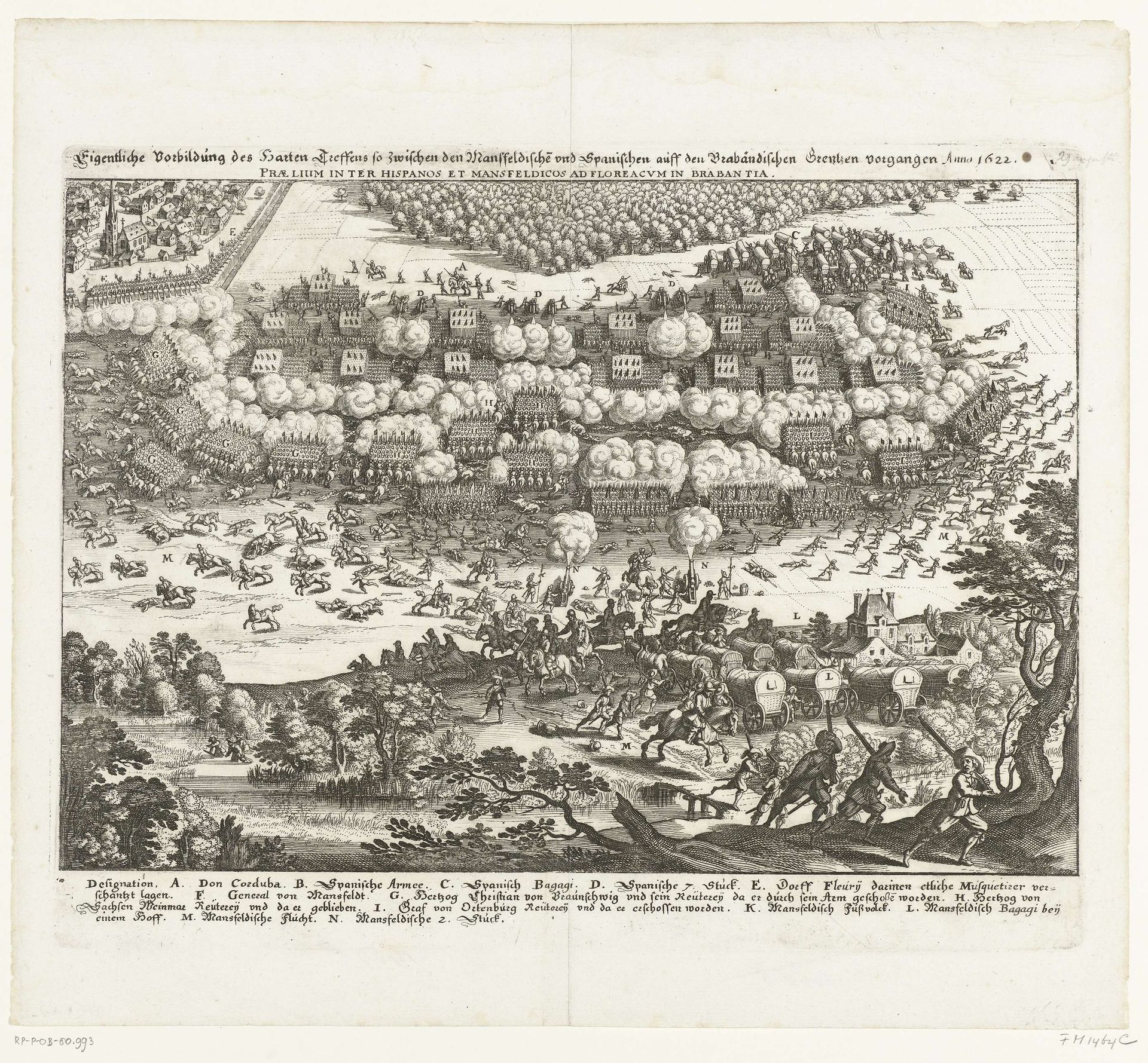 Slag bij Fleurus, 1622 by Anonymous