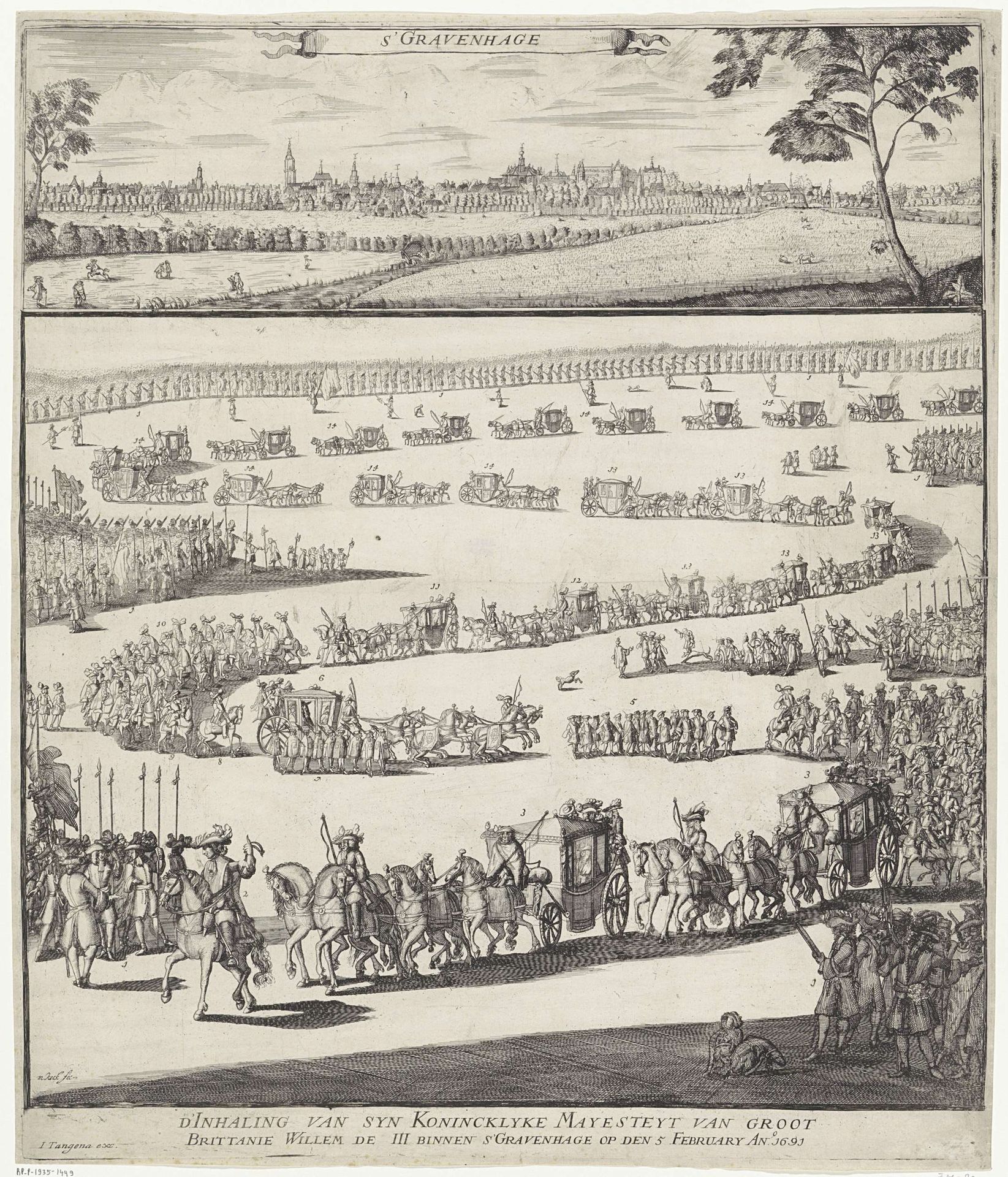 Intocht van Willem III te Den Haag, 1691 by Melis Jansz Kock