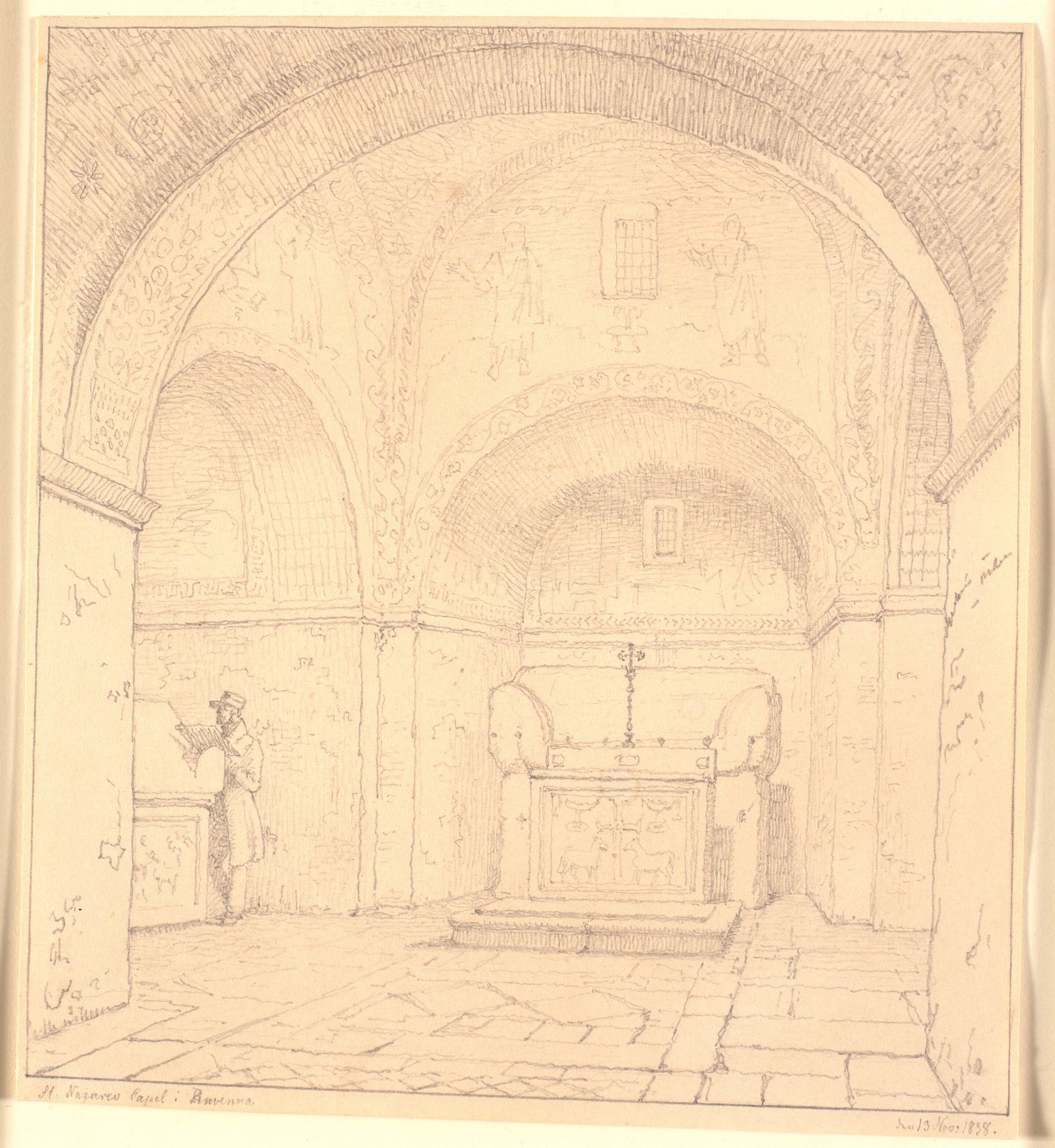 Galla Placidias' grav i St.Nazareo Capel i Ravenna by Christen Købke