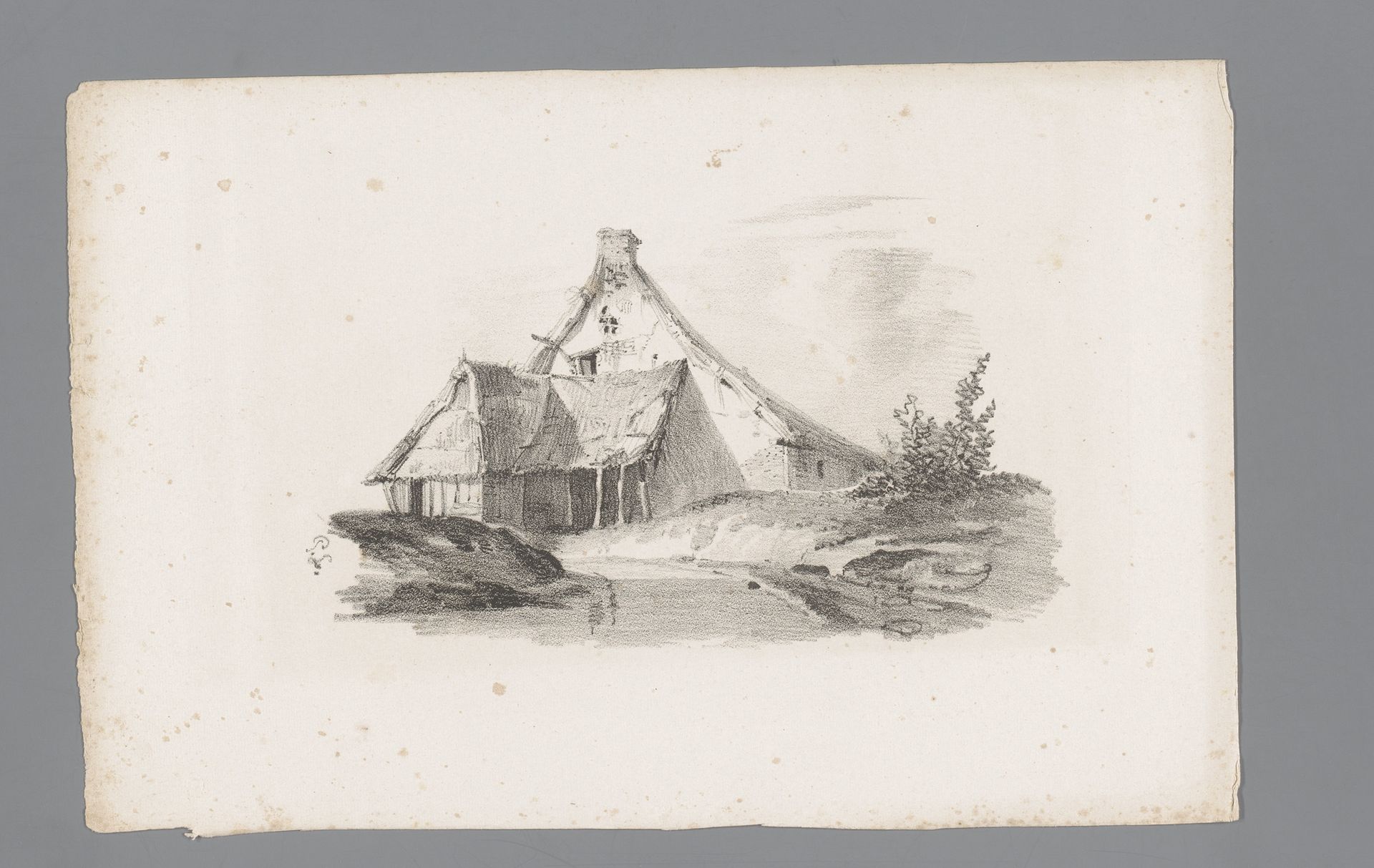 Gezicht op een huis in een heuvellandschap by Paulus Lauters