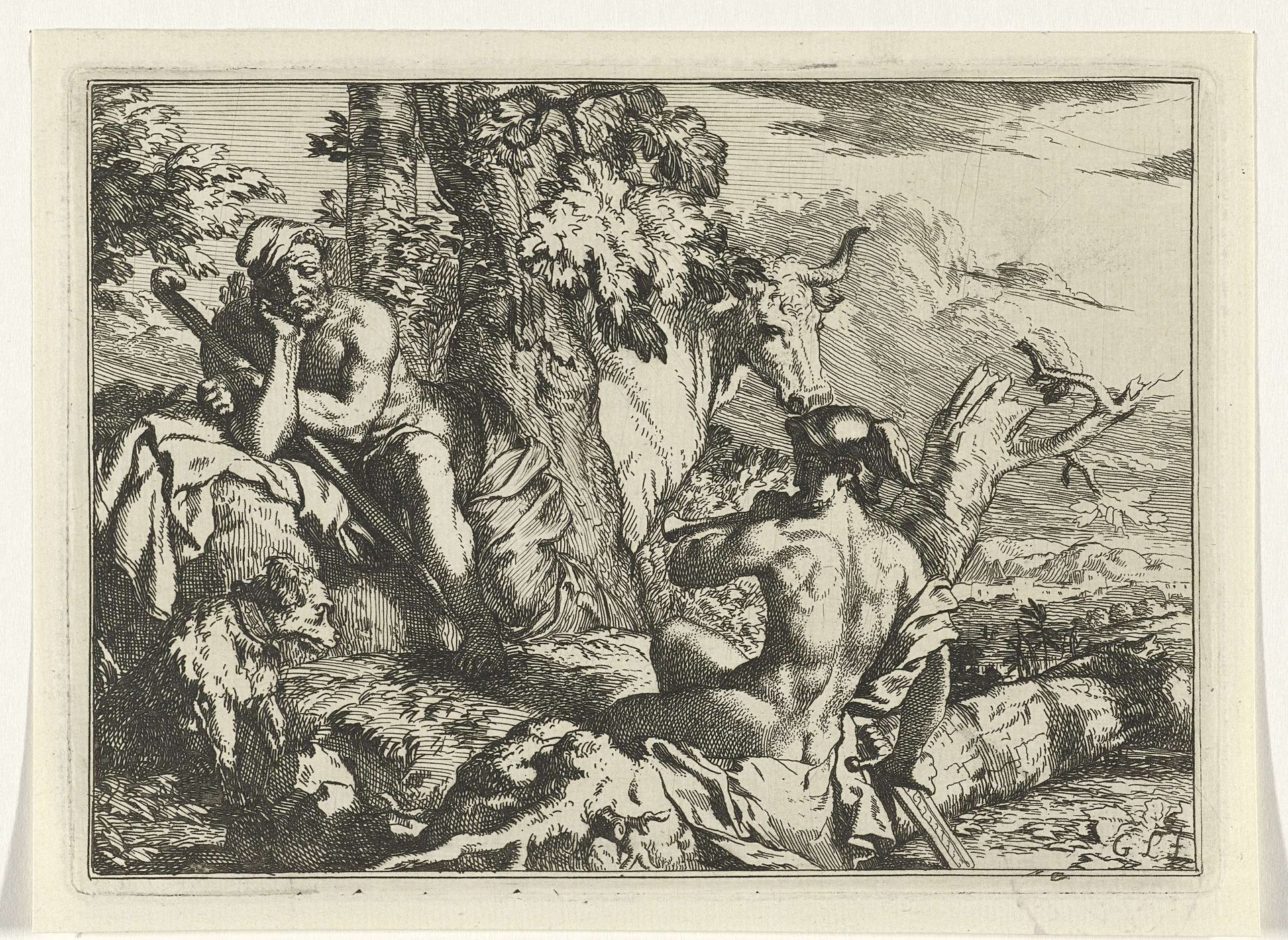 Mercurius speelt Argus in slaap by Gerard de Lairesse