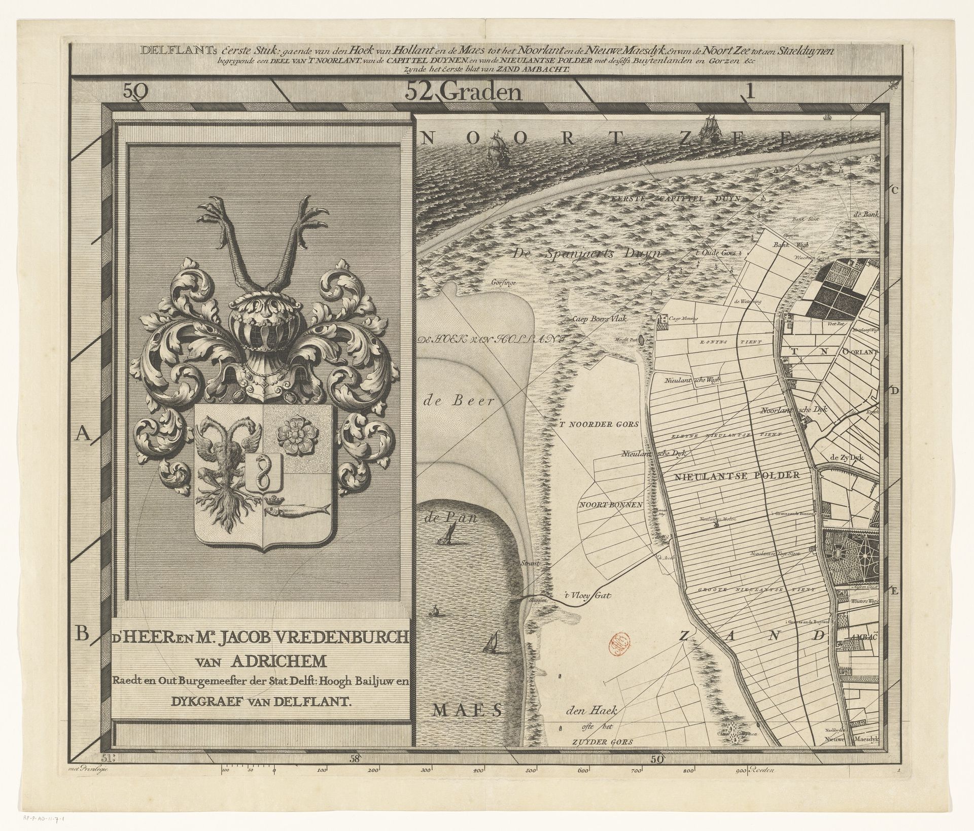 Kaart van het Hoogheemraadschap van Delfland (eerste deel) by Luggert van Anse