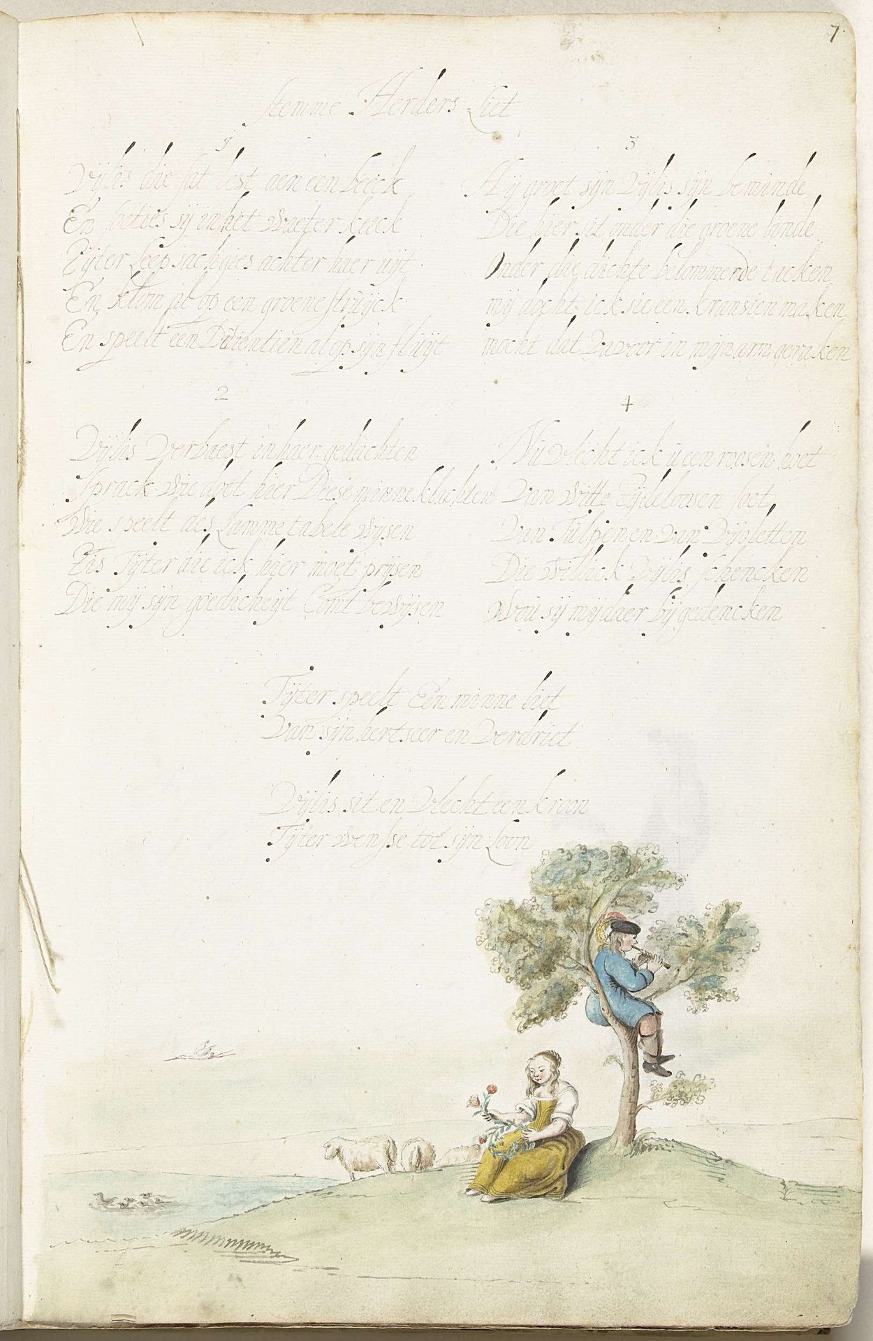 Herderspaar by Gesina ter Borch
