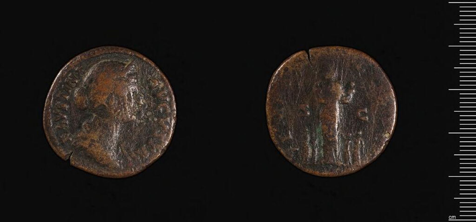 Sestertius of Faustina II by Faustina II