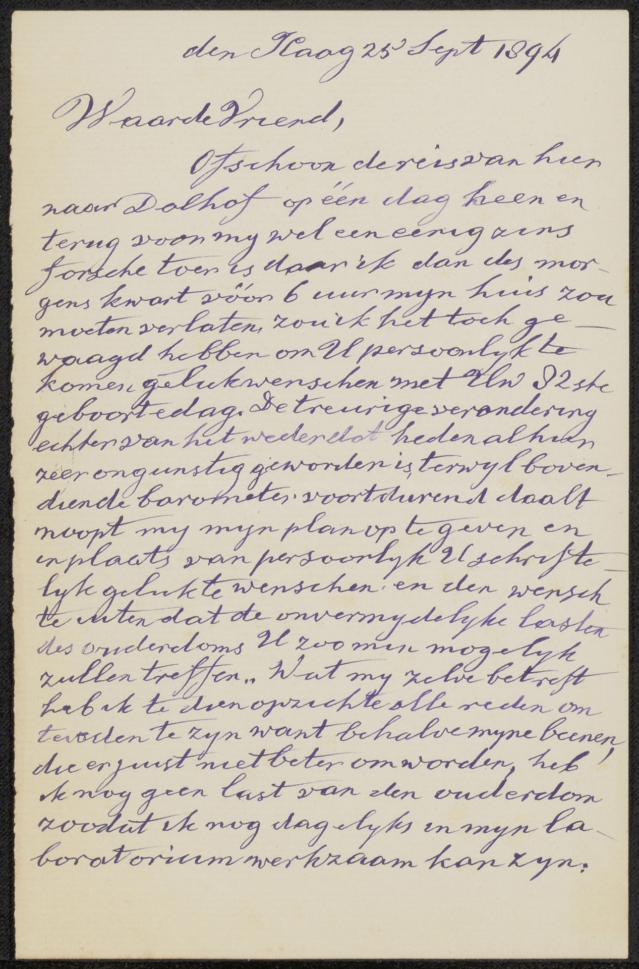 Brief aan Ary Johannes Lamme by Johan Eliza de Vrij