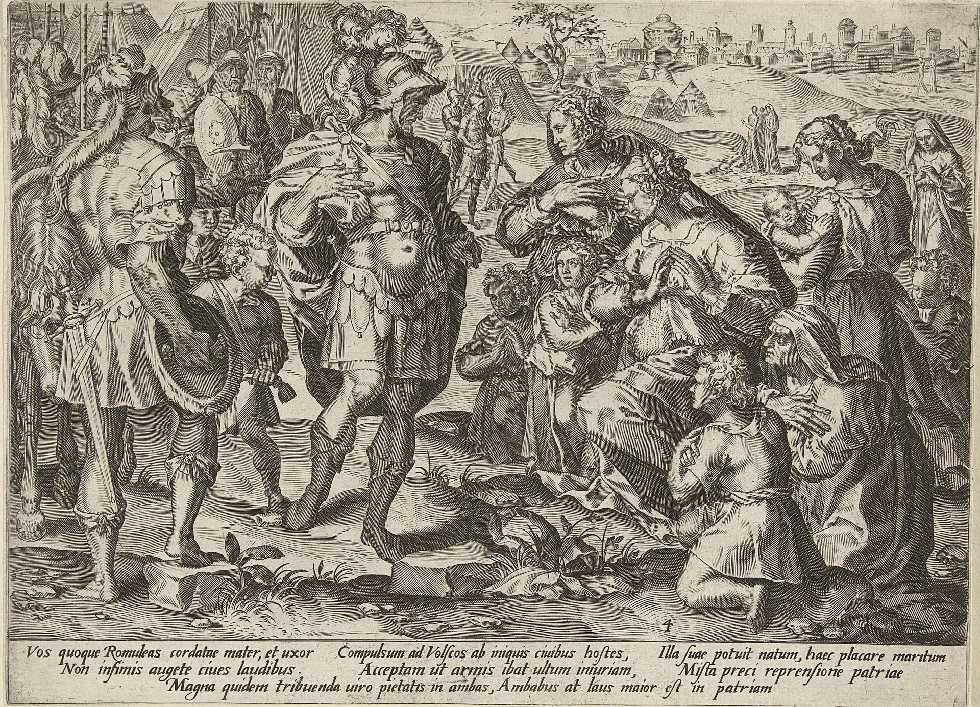 Begroeting van Romulus by Pieter Jalhea Furnius