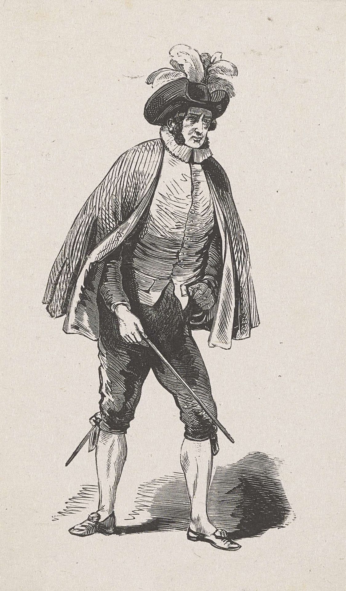Staande man met een stok in zijn hand by Isaac Weissenbruch