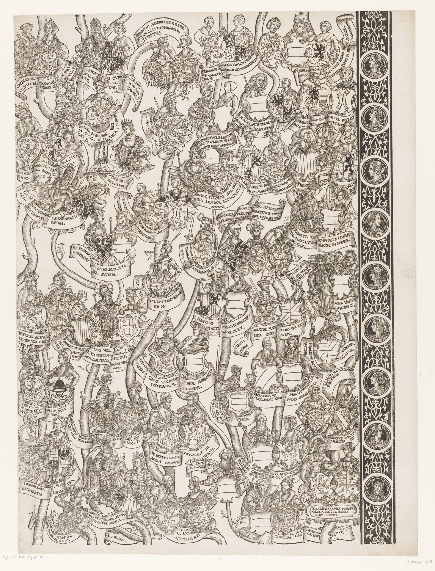 Stamboom van Frederik en Ottheinrich van Palts-Neuburg (plaat 18) by Monogrammist HS