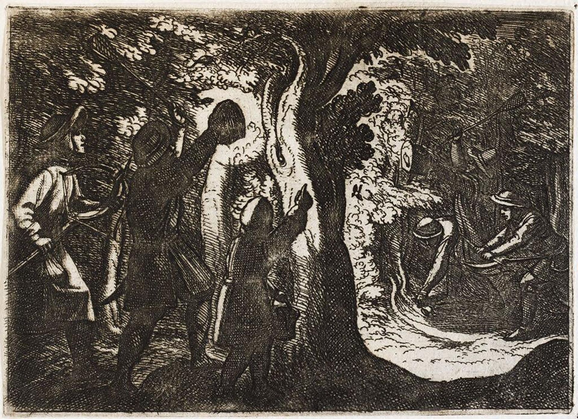 Hunters Catching Birds at Night by Antonio Tempesta