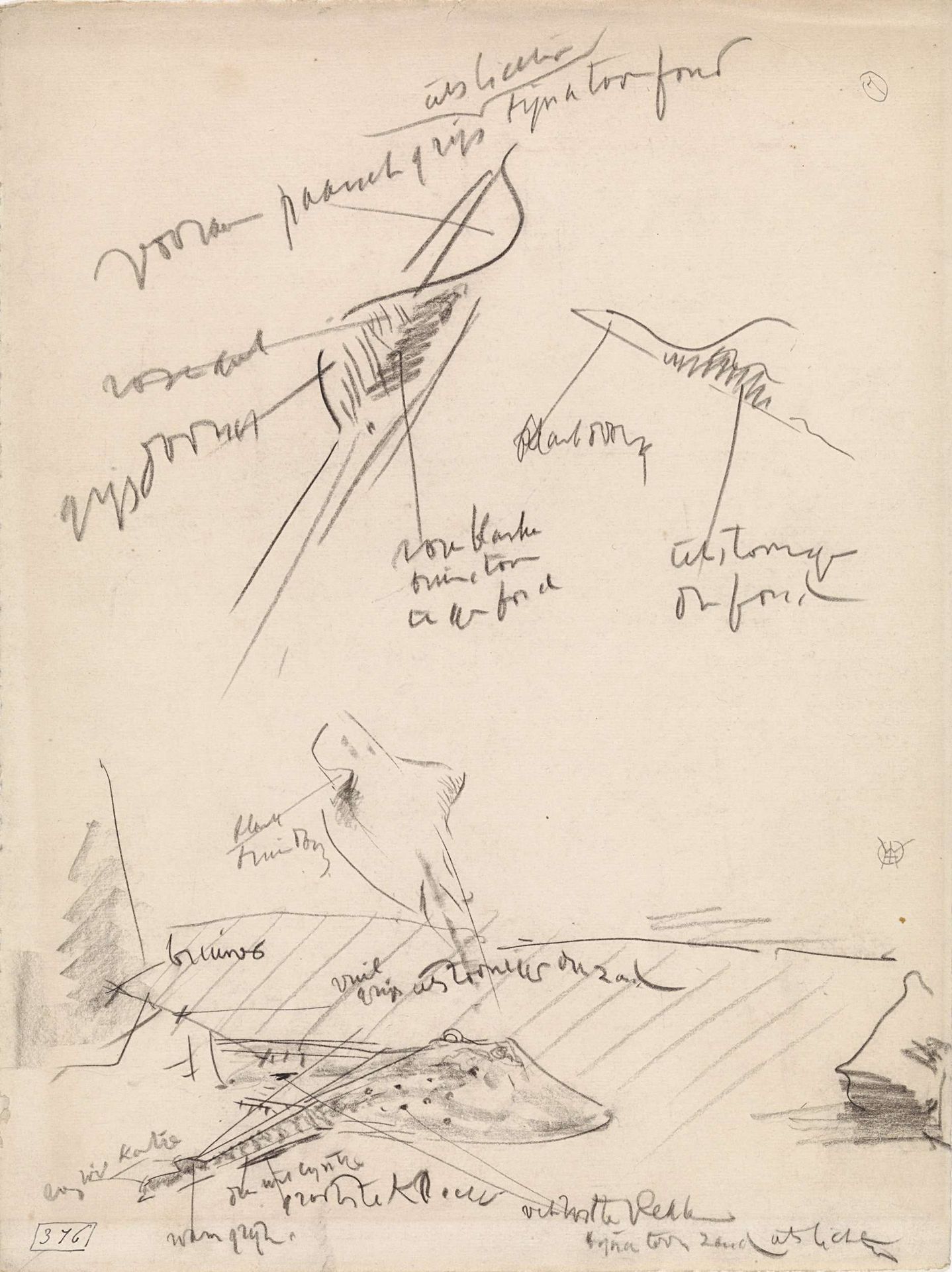 Studies van roggen, met kleurnotities by Gerrit Willem Dijsselhof