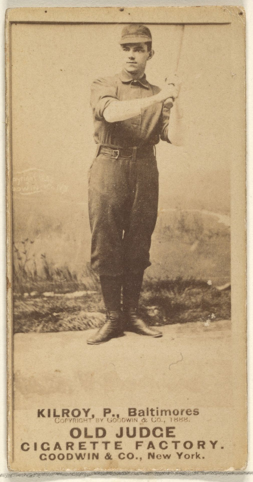 Kilroy, Pitcher, Baltimore Orioles, from the Old Judge series (N172) for Old Judge Cigarettes by Goodwin & Company