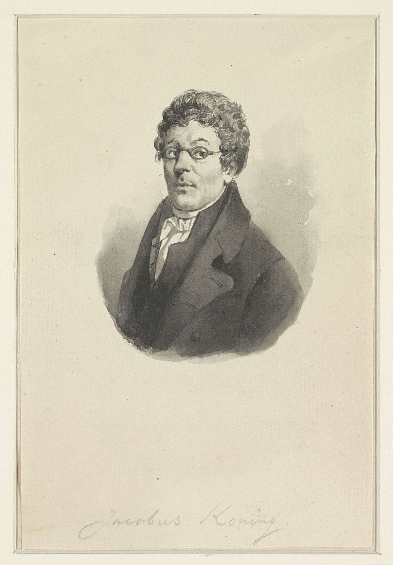 Portret van Jacobus Koning by Jean Augustin Daiwaille