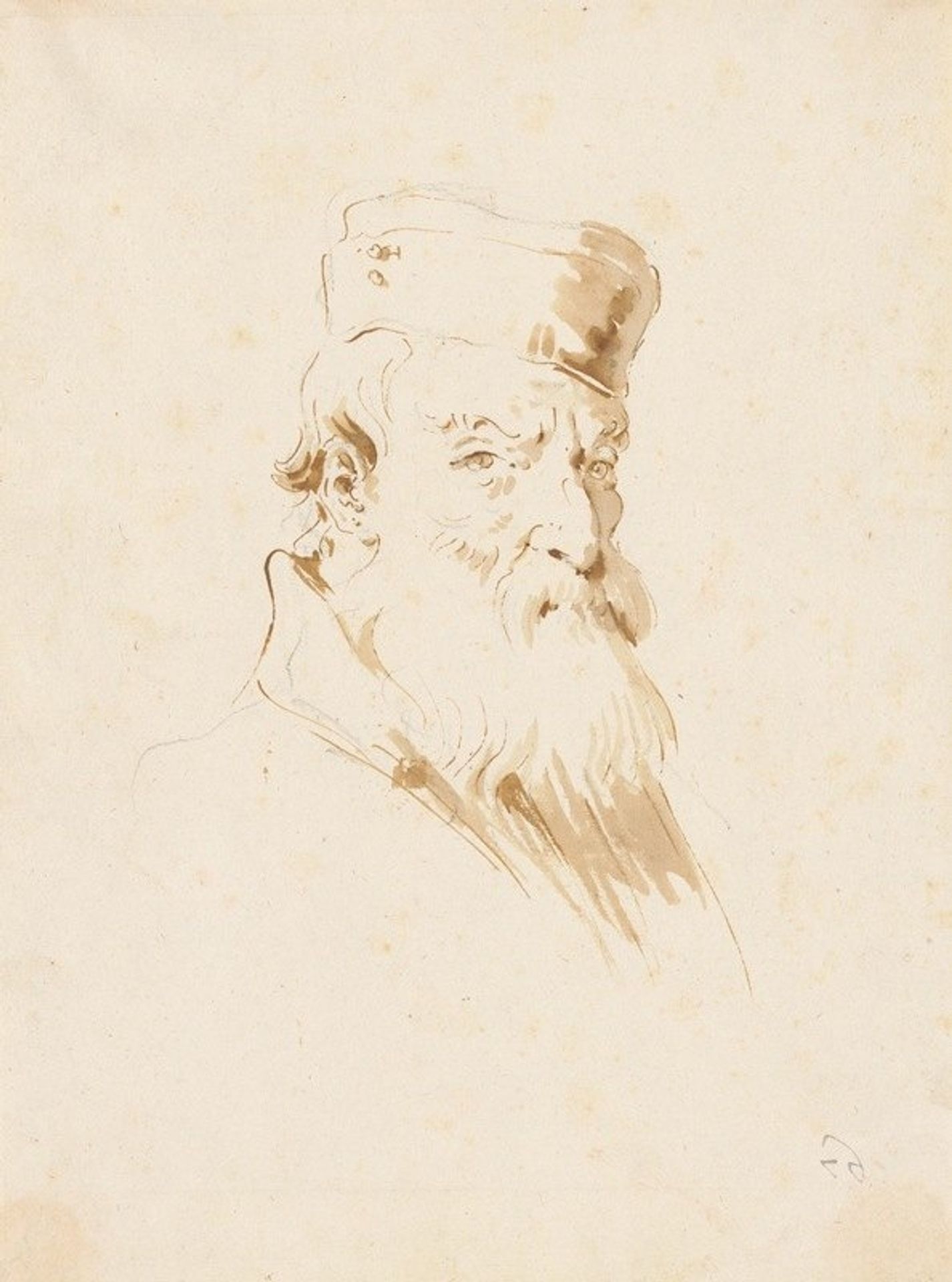 Bearded Man Wearing a Cap by Giovanni Battista Tiepolo