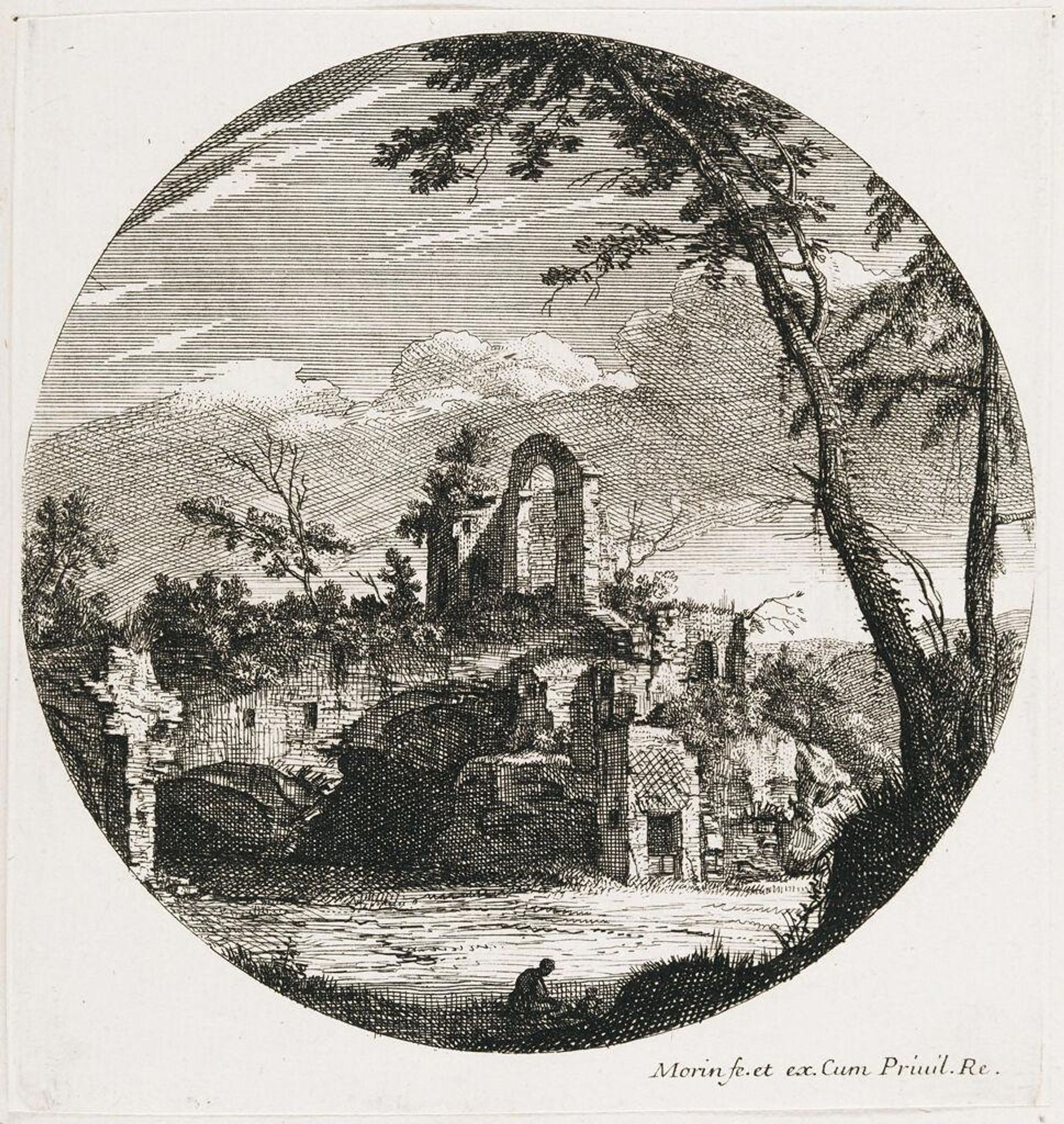 Landscape with an Arch and Ruin by Jean Morin
