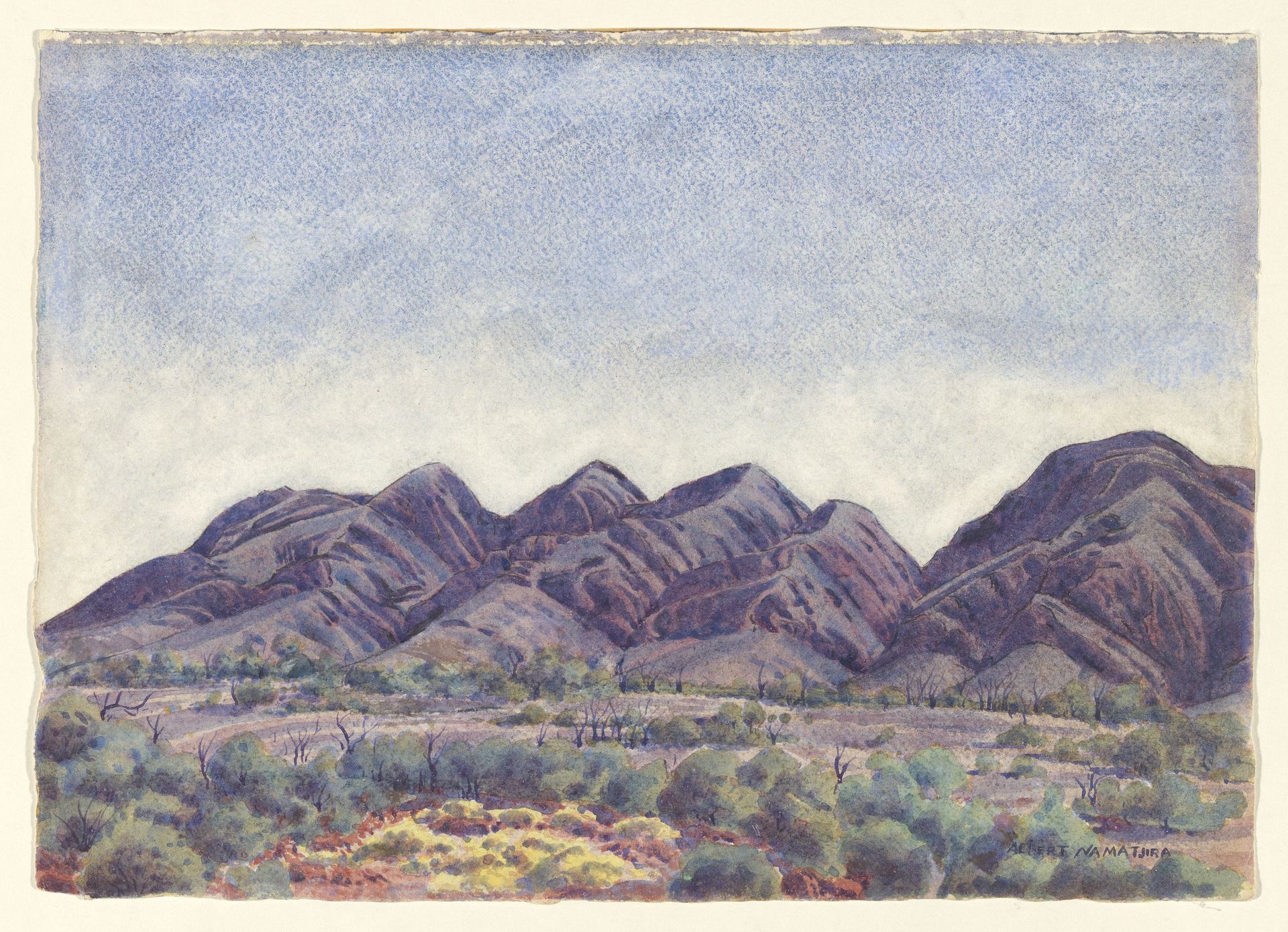 Sunrise on the James Range by Albert Namatjira