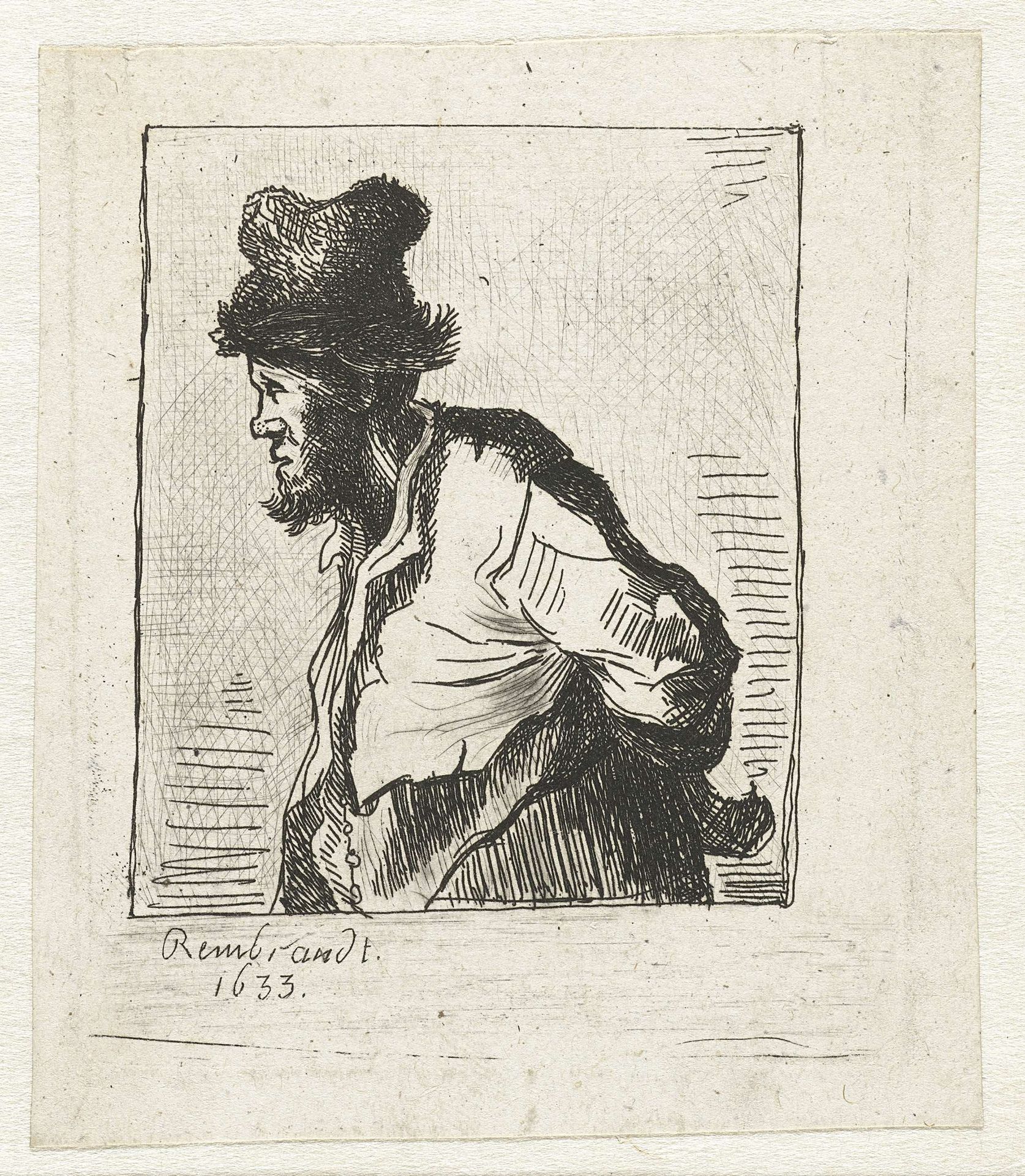 Peasant with his hands behind his back by Anonymous