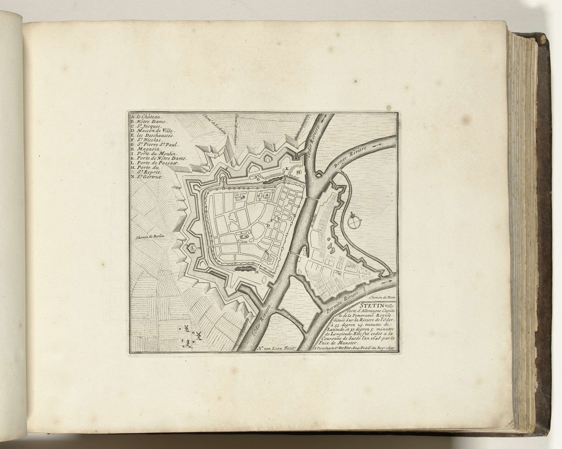 Plattegrond van Stettin, 1693 by Harmanus van Loon