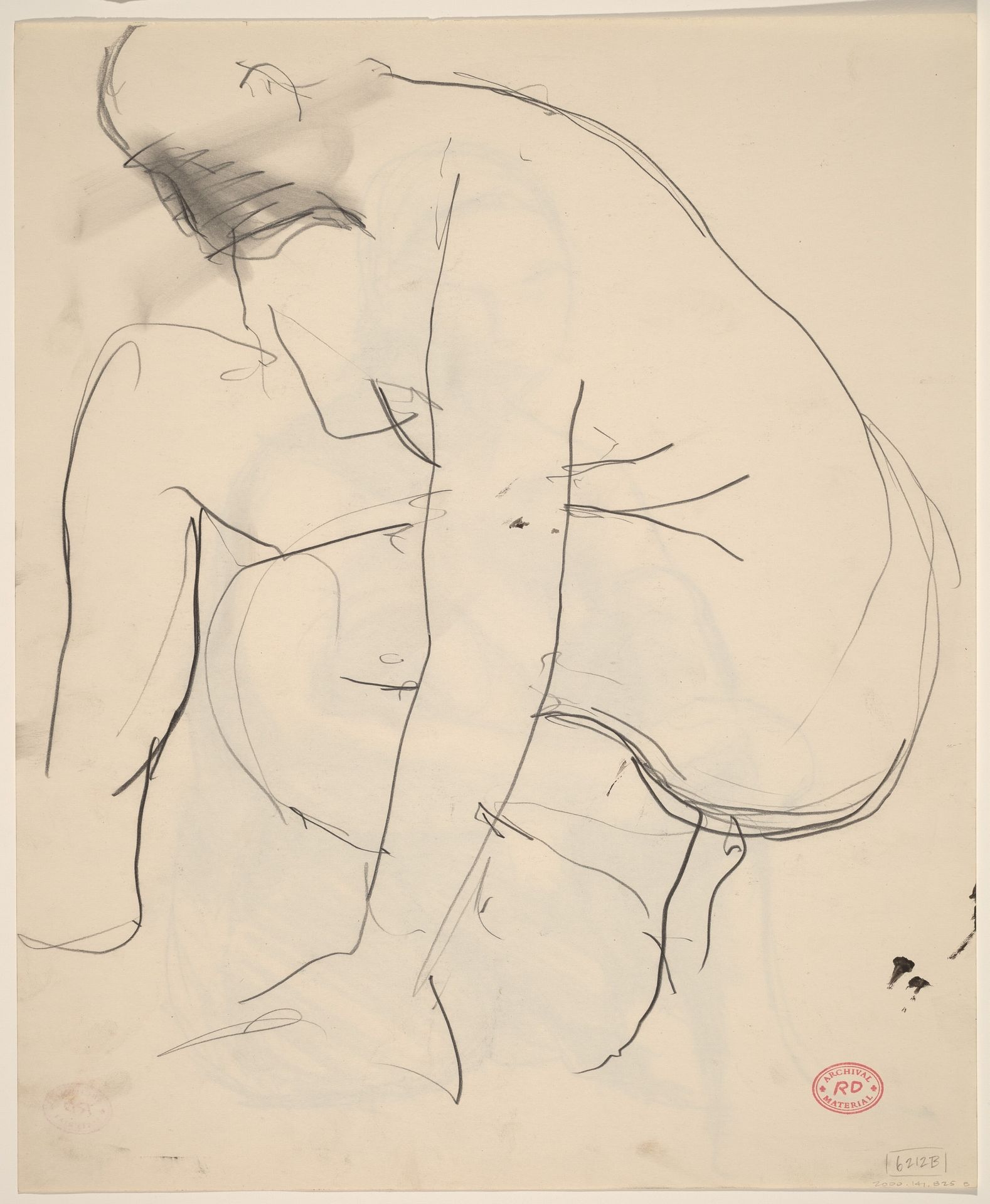 Untitled [crouching nude] [verso] by Richard Diebenkorn
