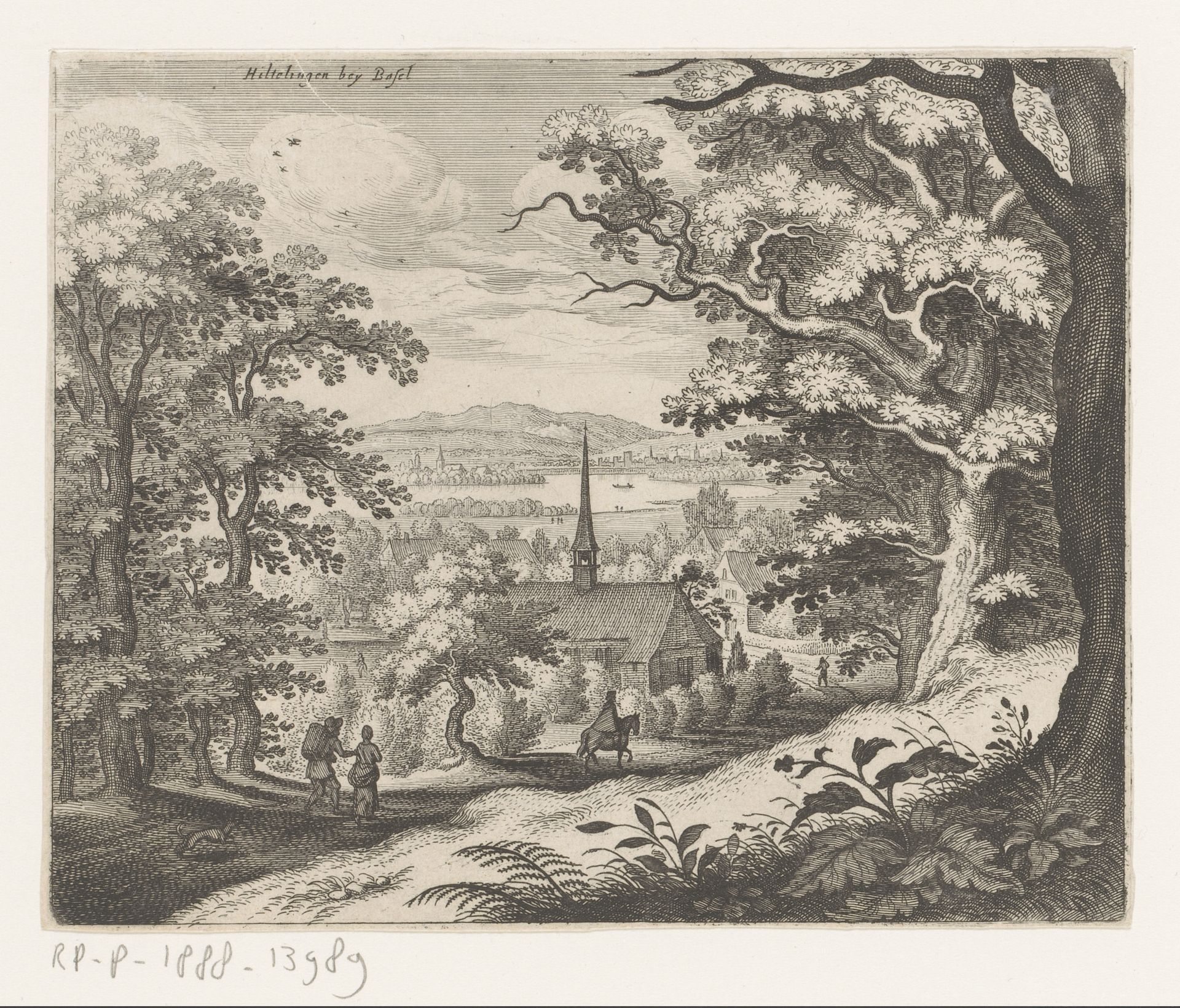 Haltingen bij Bazel by Matthäus (I) Merian