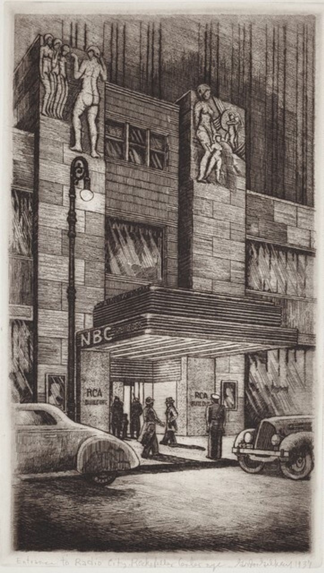 Entrance to Radio City, Rockefeller Center, New York by Gordon Waverly Gilkey