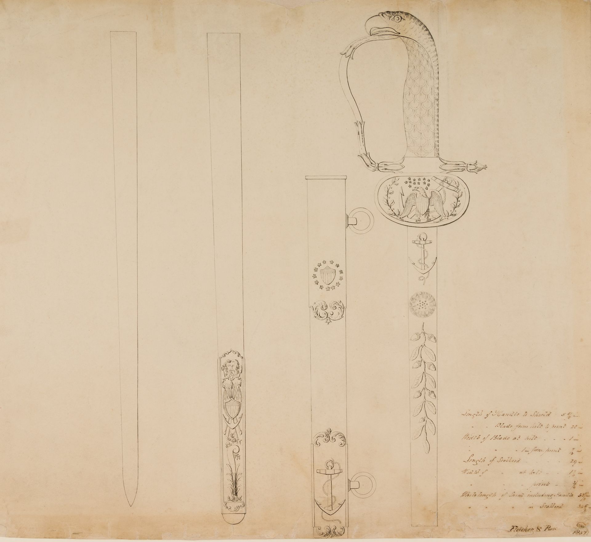 Design for an Officer's Sword by Thomas Fletcher