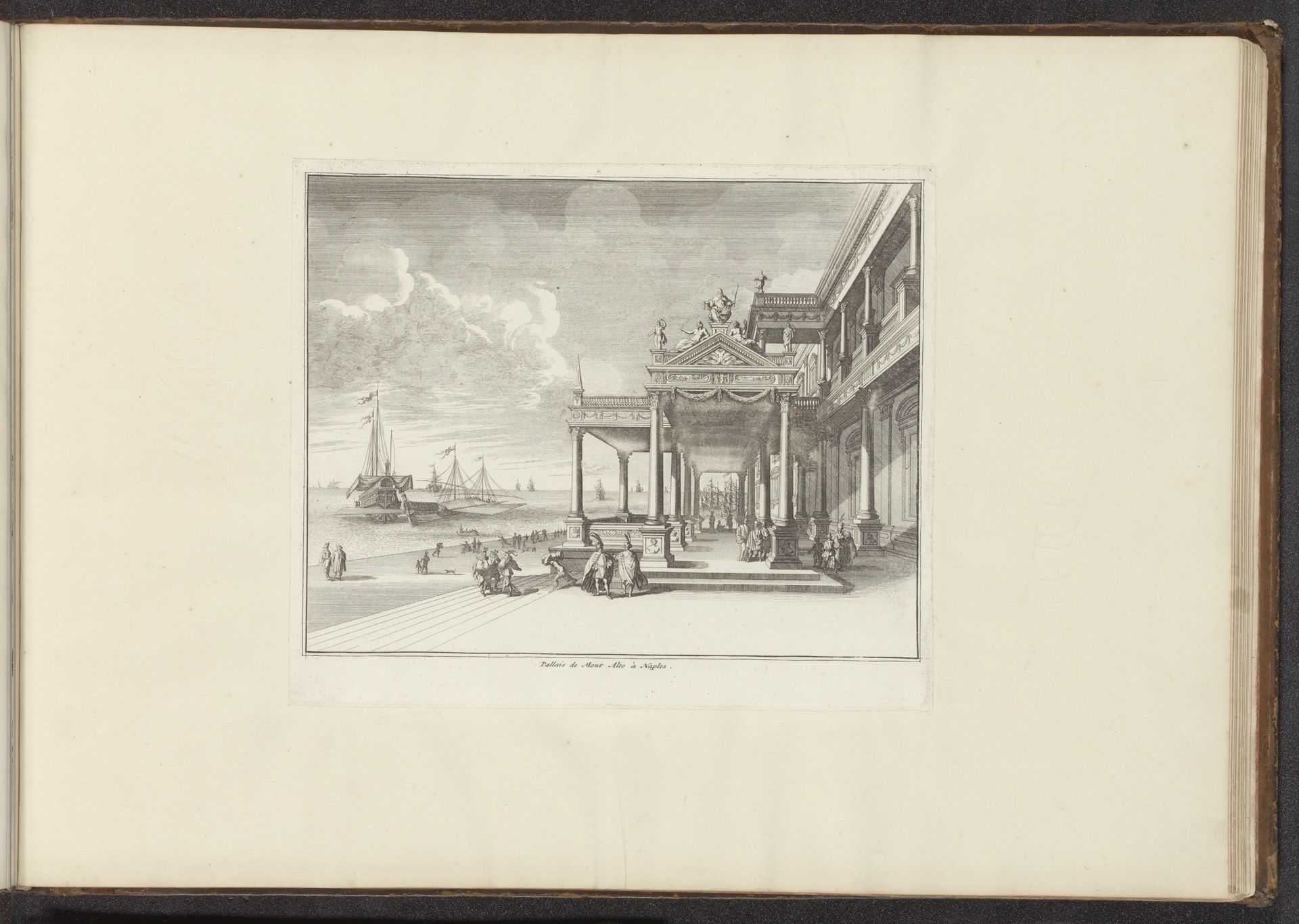 Gezicht op Palazzo Montalto aan de kust te Napels by Anonymous