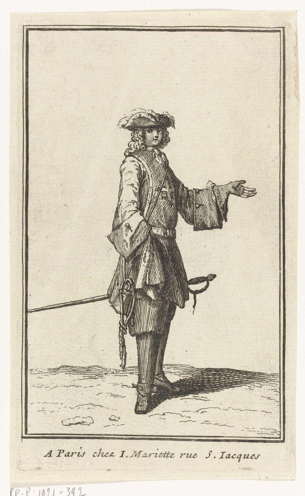 Man met degen aan zijn zijde by Bernard Picart
