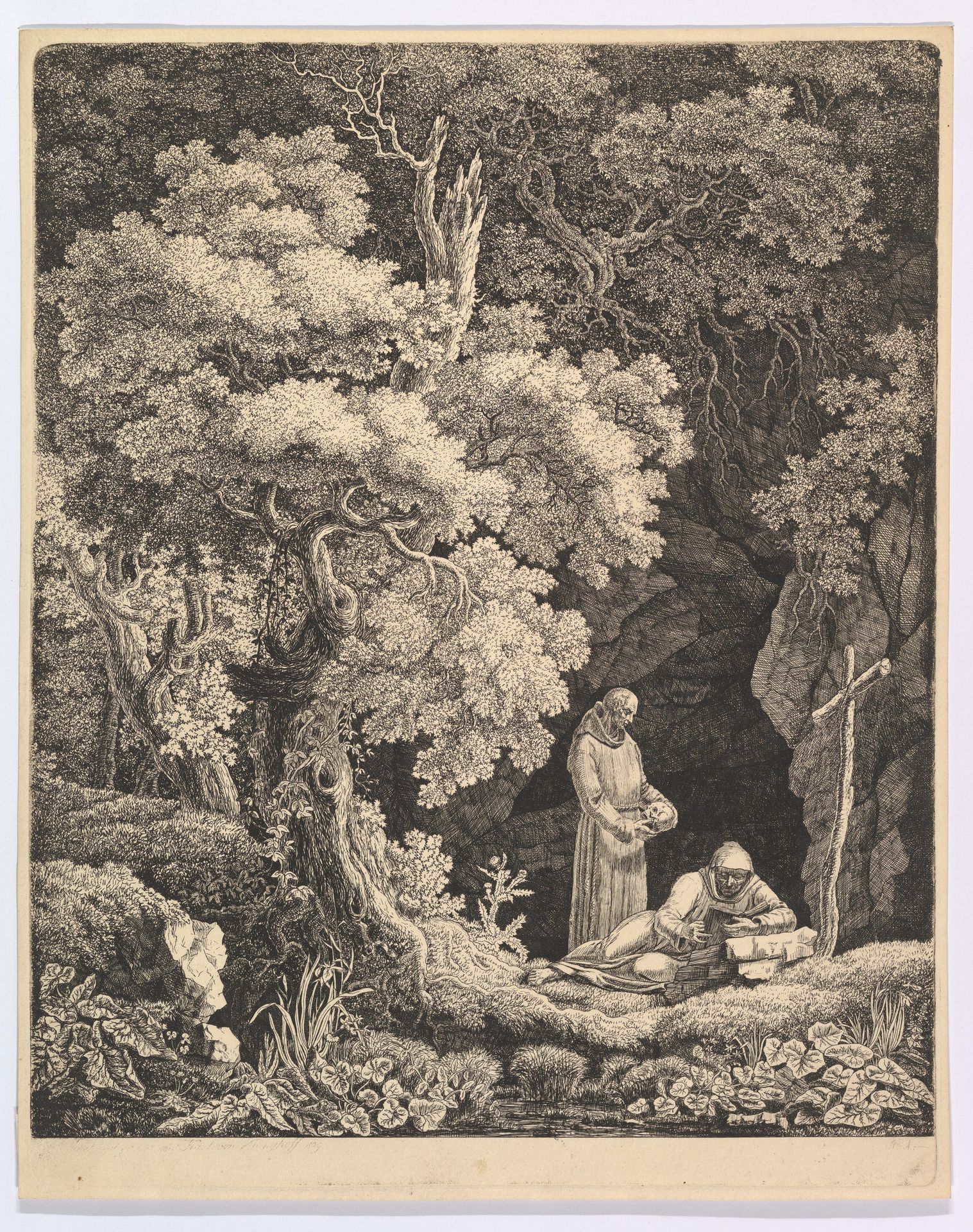 Two Monks in Contemplation in a Forest by Carl Baron von Vittinghoff